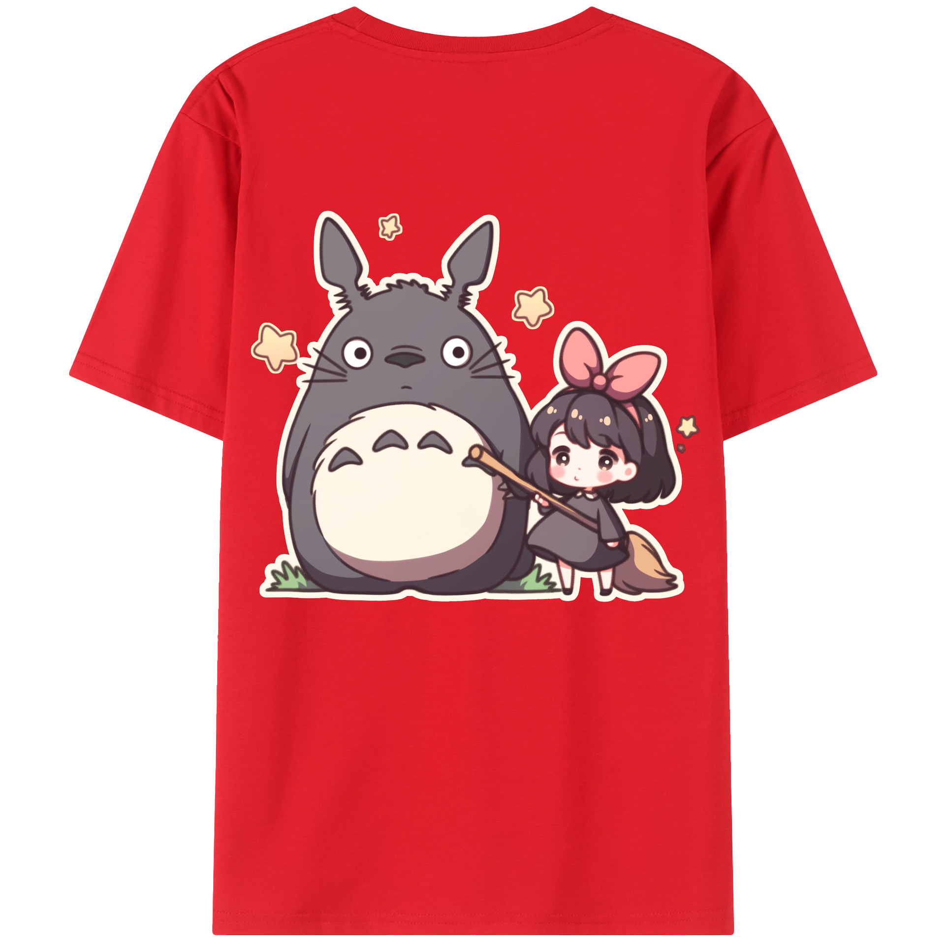 （画像用） となりのトトロ 草壁メイ 草壁サツキ My Neighbor Totoro Satsuki Kusakabe Mei Kusakabe 綿100％半袖Tシャツ（背面プリント）
