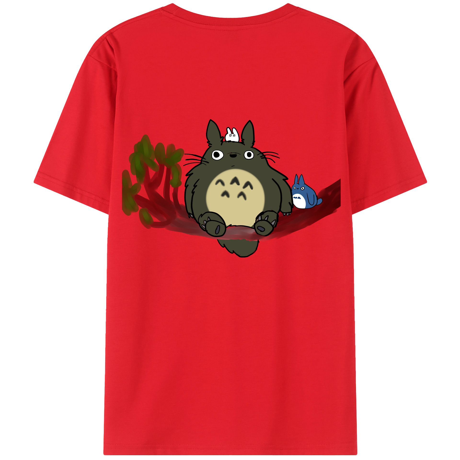 （画像用） となりのトトロ 草壁メイ 草壁サツキ My Neighbor Totoro Satsuki Kusakabe Mei Kusakabe 綿100％半袖Tシャツ（背面プリント）