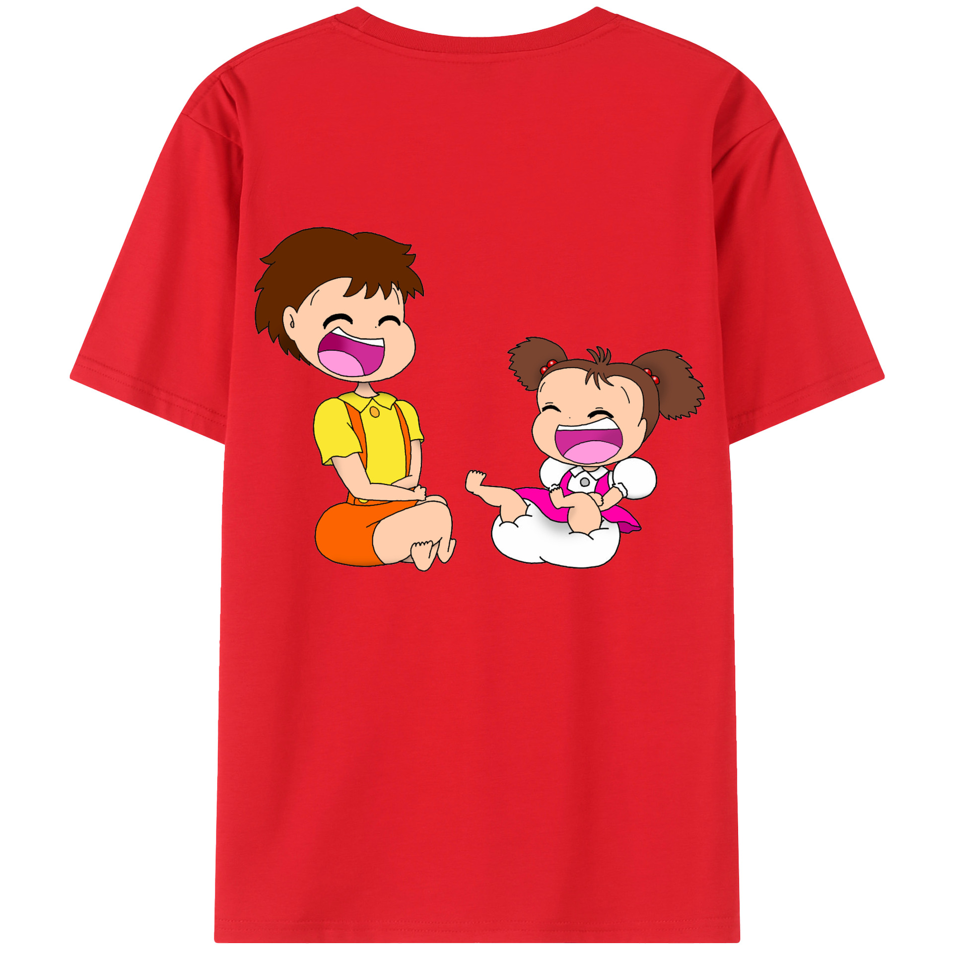 （画像用） となりのトトロ 草壁メイ 草壁サツキ My Neighbor Totoro Satsuki Kusakabe Mei Kusakabe 綿100％半袖Tシャツ（背面プリント）