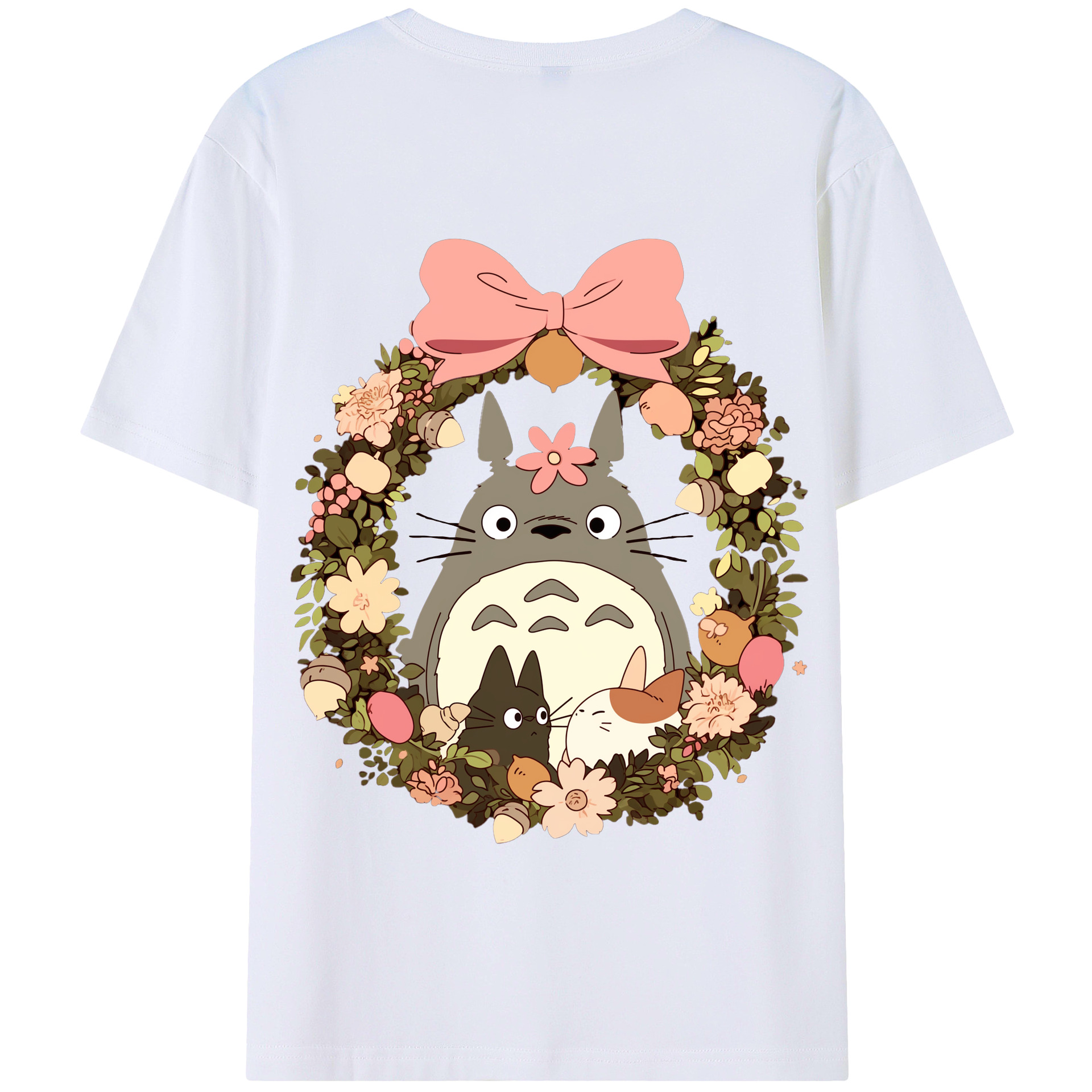 （画像用） となりのトトロ 草壁メイ 草壁サツキ My Neighbor Totoro Satsuki Kusakabe Mei Kusakabe 綿100％半袖Tシャツ（背面プリント）
