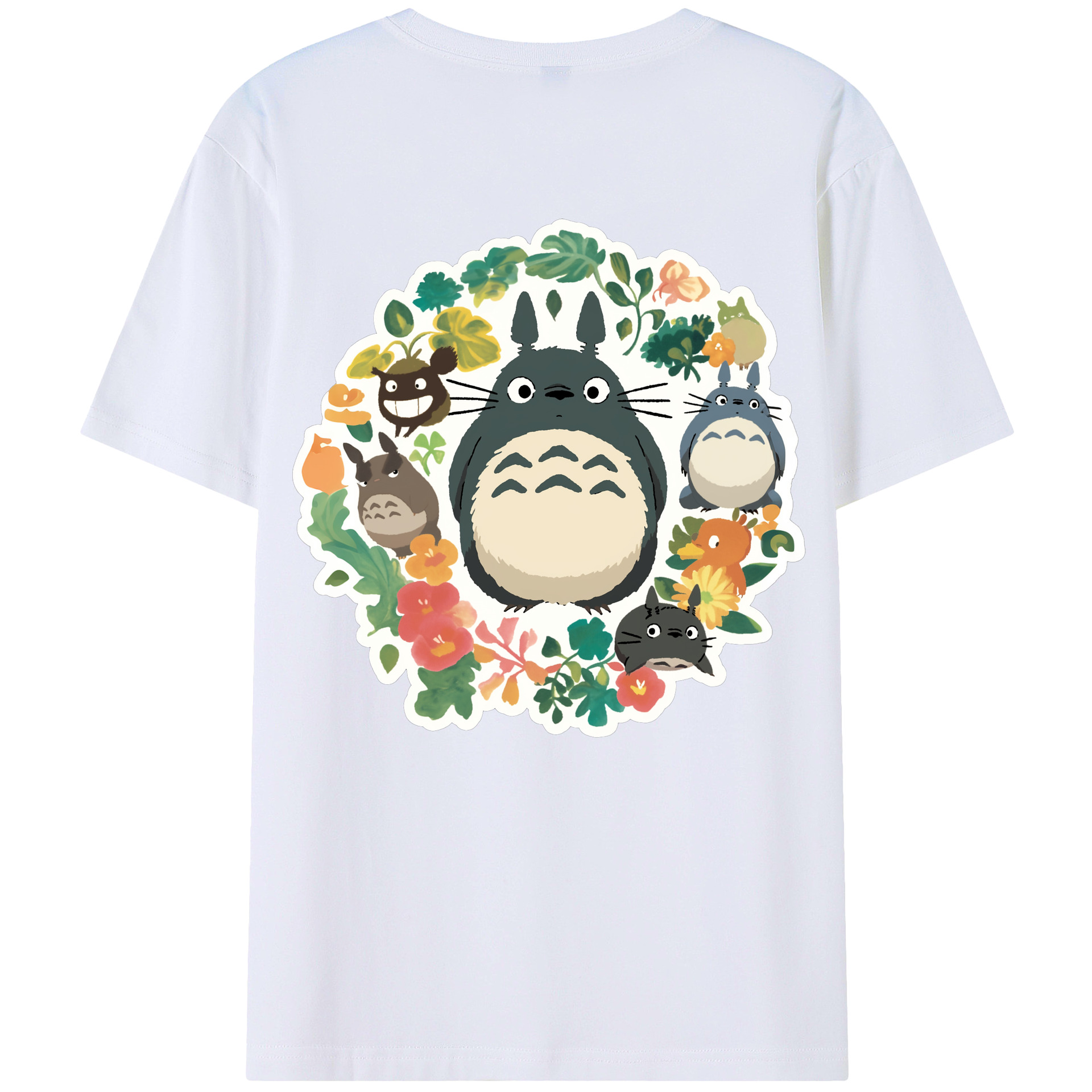 （画像用） となりのトトロ 草壁メイ 草壁サツキ My Neighbor Totoro Satsuki Kusakabe Mei Kusakabe 綿100％半袖Tシャツ（背面プリント）