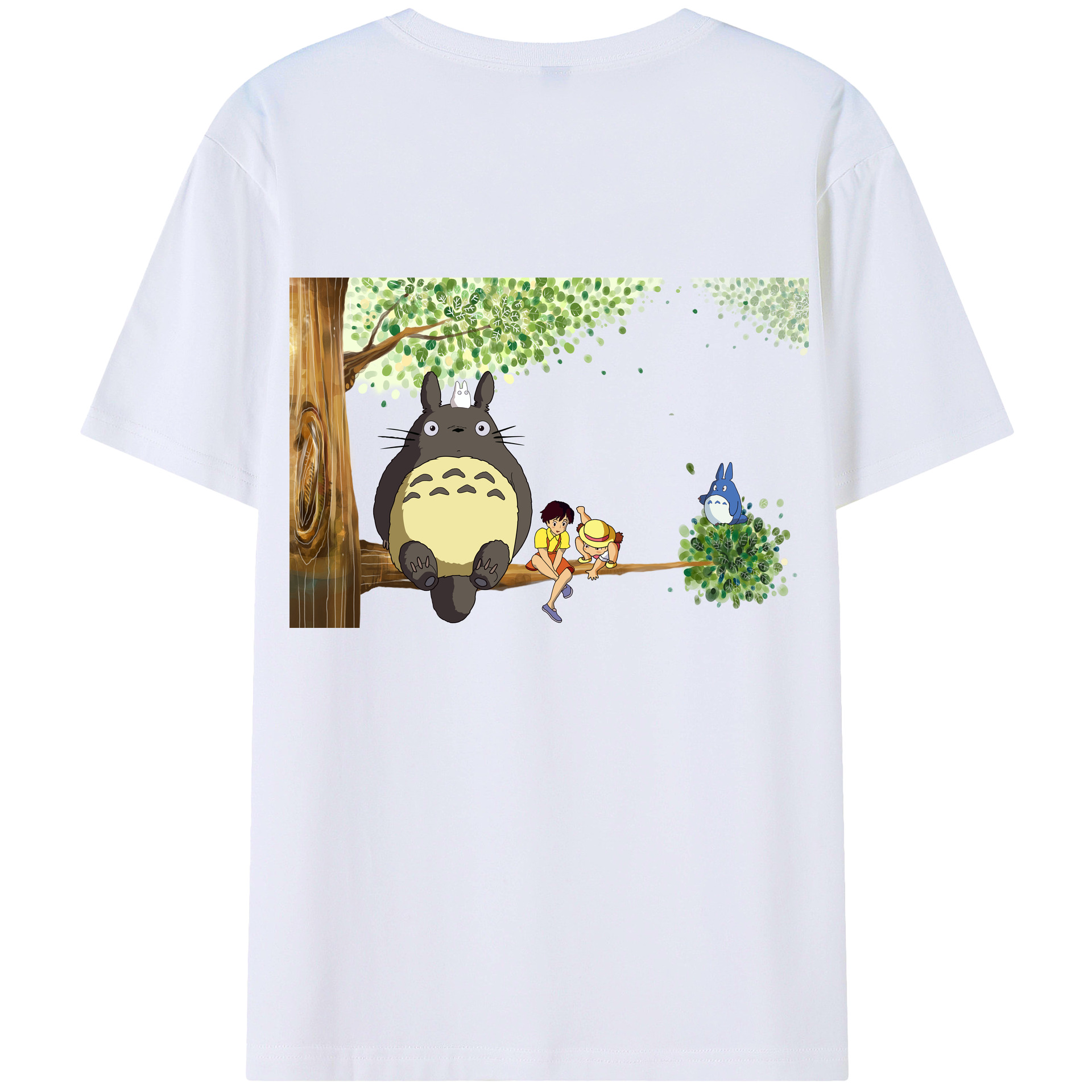 （画像用） となりのトトロ 草壁メイ 草壁サツキ My Neighbor Totoro Satsuki Kusakabe Mei Kusakabe 綿100％半袖Tシャツ（背面プリント）