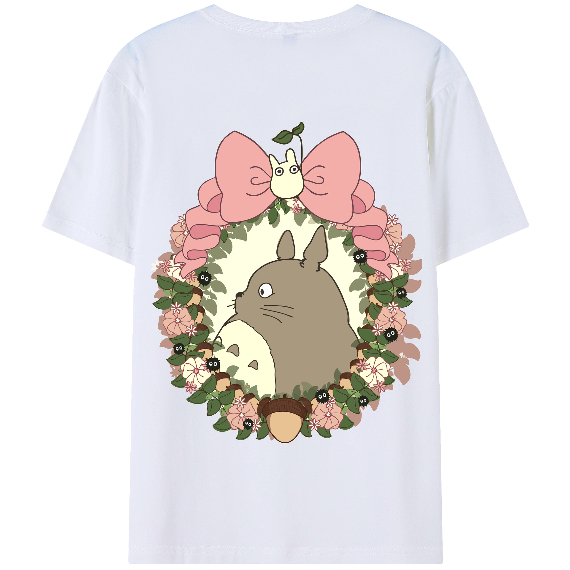 となりのトトロ 草壁メイ 草壁サツキ My Neighbor Totoro Satsuki Kusakabe Mei Kusakabe 綿100％半袖Tシャツ（背面プリント）