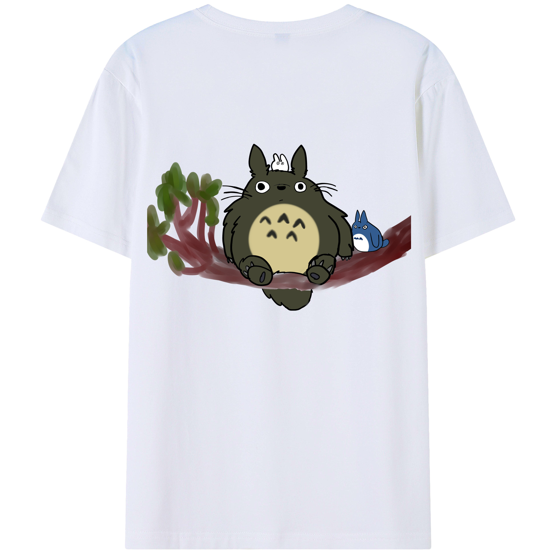 （画像用） となりのトトロ 草壁メイ 草壁サツキ My Neighbor Totoro Satsuki Kusakabe Mei Kusakabe 綿100％半袖Tシャツ（背面プリント）