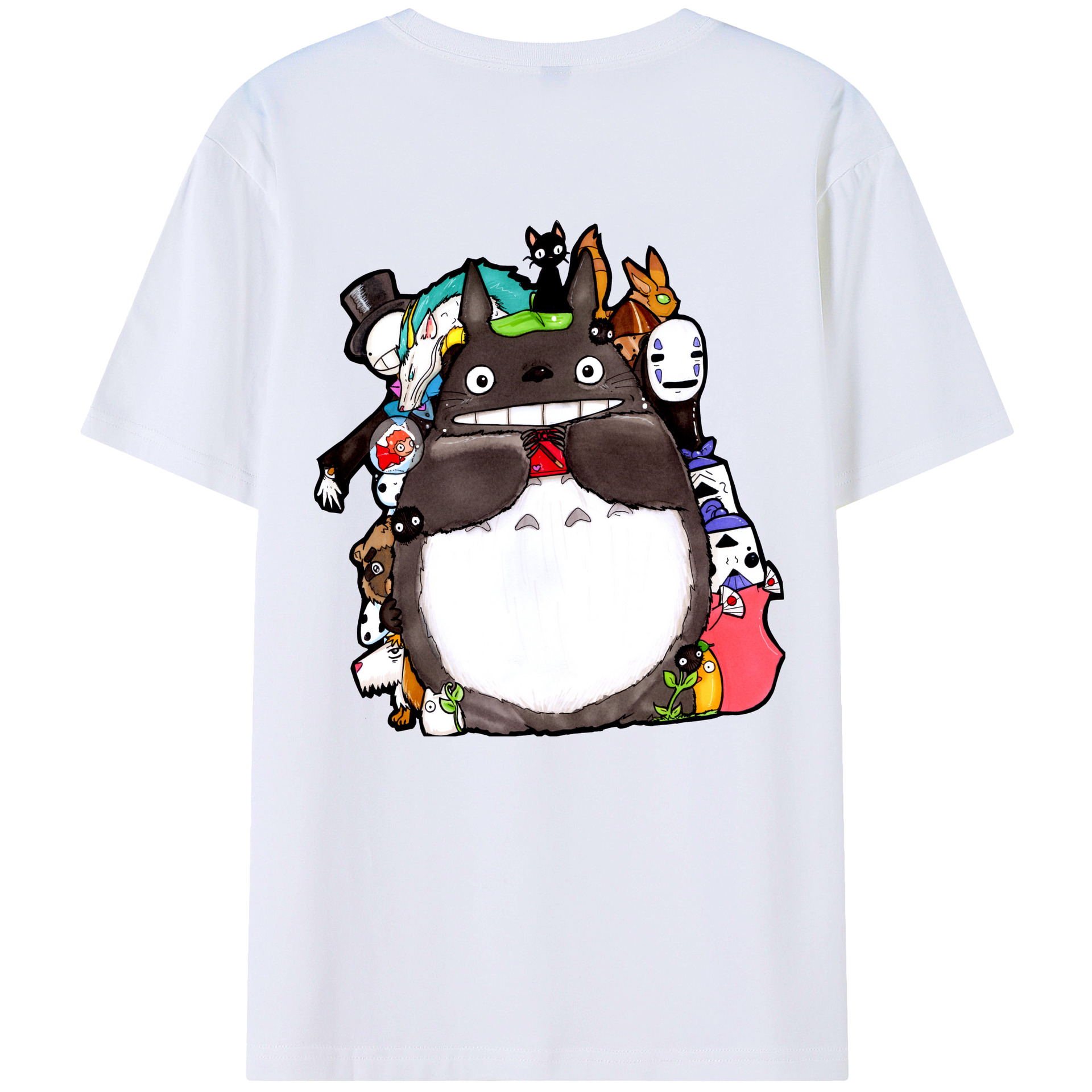 となりのトトロ 草壁メイ 草壁サツキ My Neighbor Totoro Satsuki Kusakabe Mei Kusakabe 綿100％半袖Tシャツ（背面プリント）
