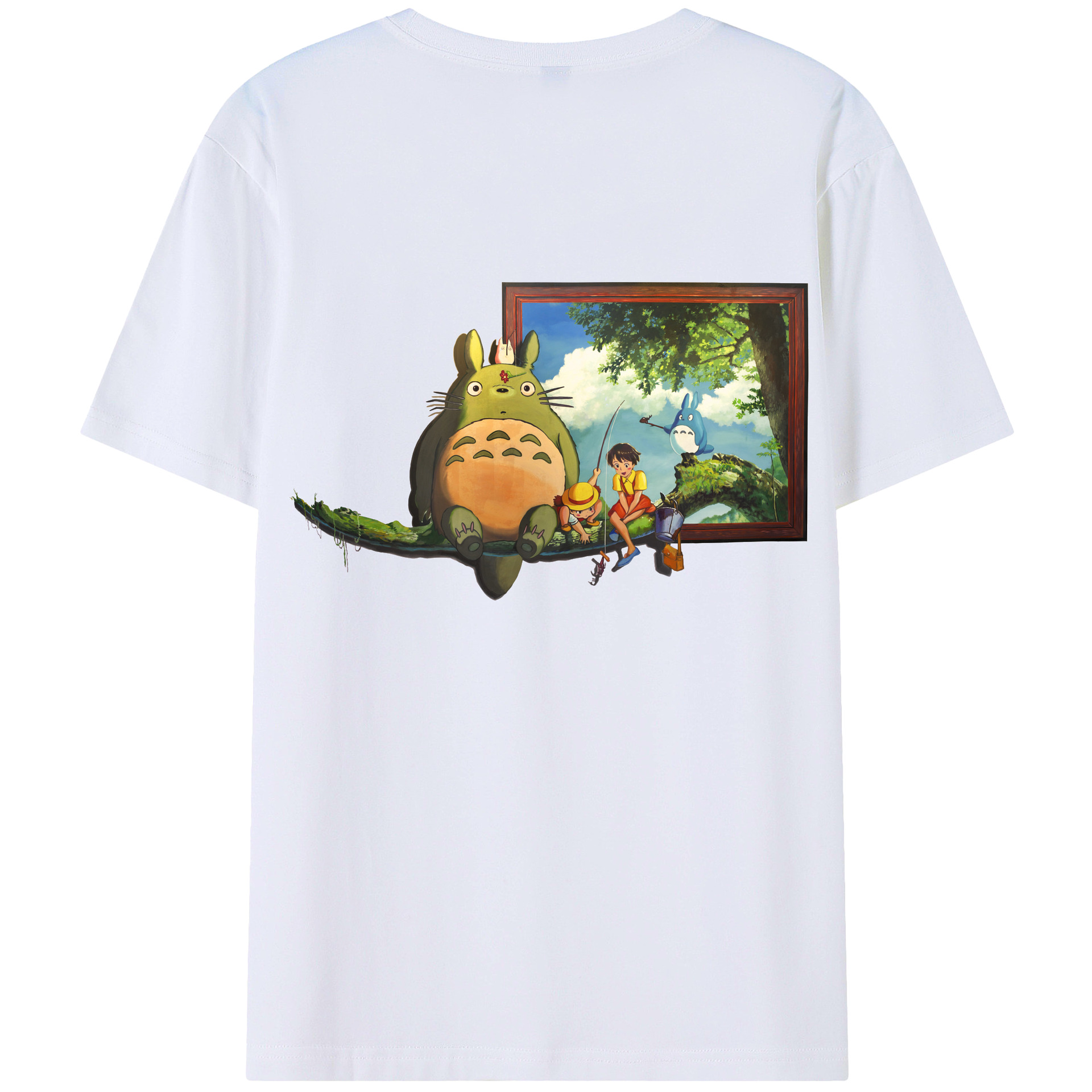 となりのトトロ 草壁メイ 草壁サツキ My Neighbor Totoro Satsuki Kusakabe Mei Kusakabe 綿100％半袖Tシャツ（背面プリント）
