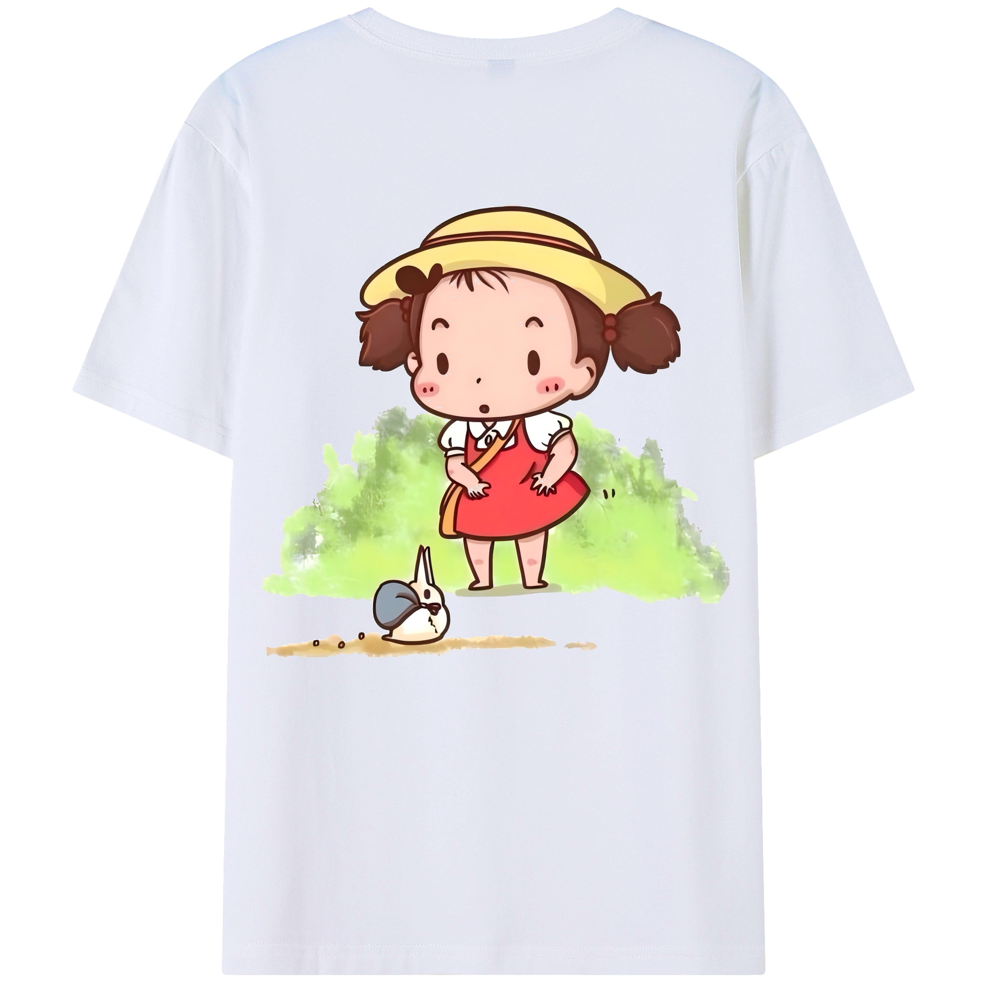 となりのトトロ 草壁メイ 草壁サツキ My Neighbor Totoro Satsuki Kusakabe Mei Kusakabe 綿100％半袖Tシャツ（背面プリント）