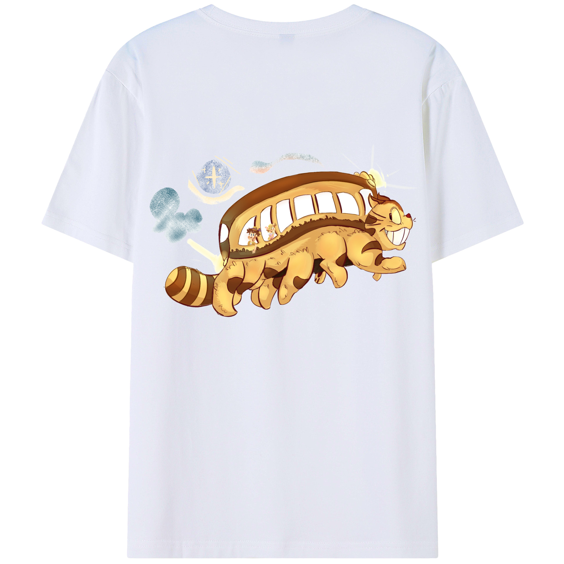 となりのトトロ 草壁メイ 草壁サツキ My Neighbor Totoro Satsuki Kusakabe Mei Kusakabe 綿100％半袖Tシャツ（背面プリント）