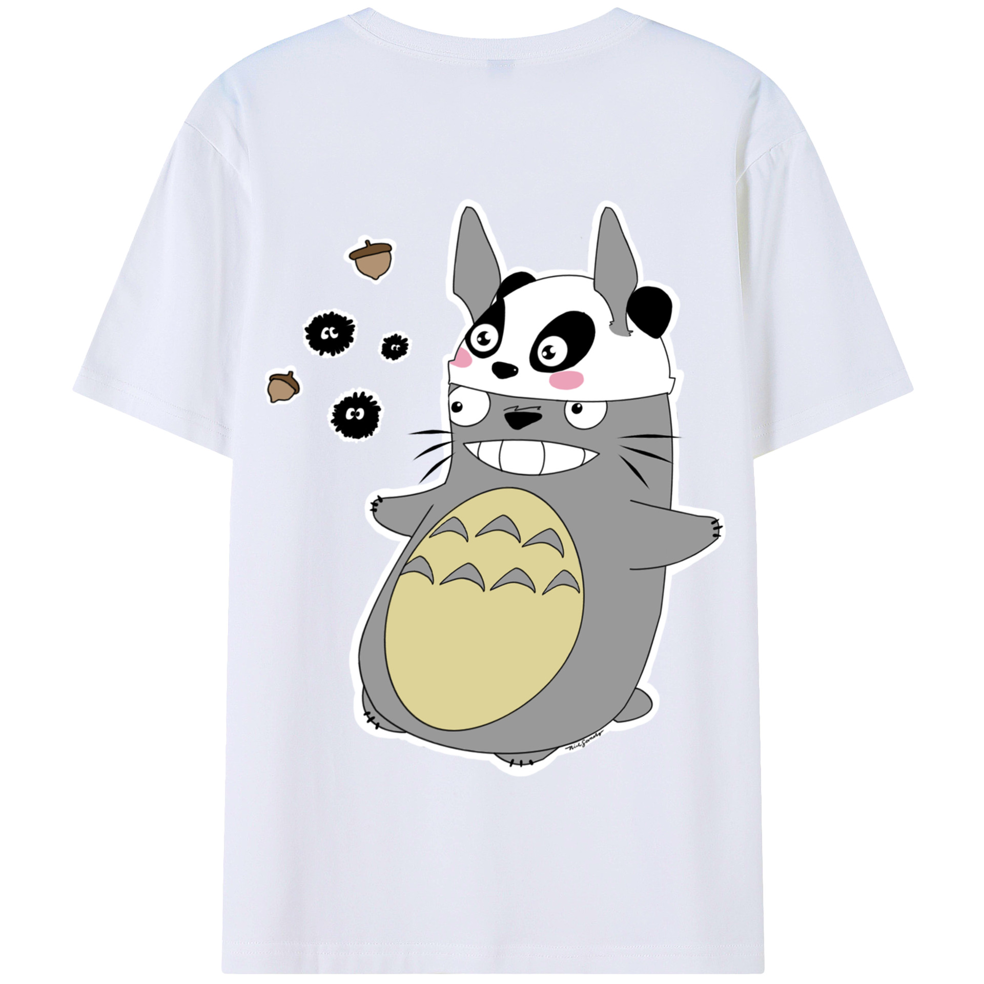 となりのトトロ 草壁メイ 草壁サツキ My Neighbor Totoro Satsuki Kusakabe Mei Kusakabe 綿100％半袖Tシャツ（背面プリント）