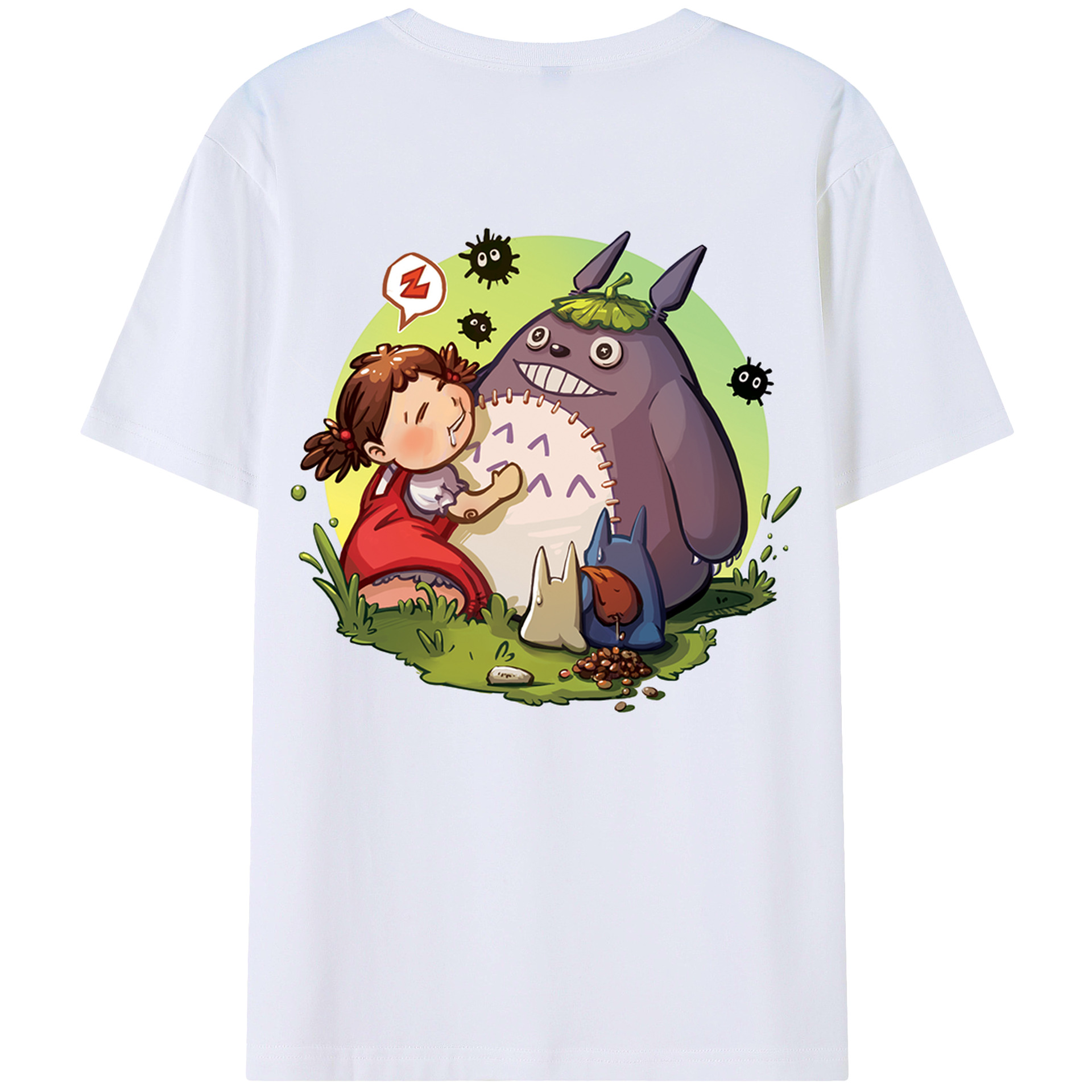 となりのトトロ 草壁メイ 草壁サツキ My Neighbor Totoro Satsuki Kusakabe Mei Kusakabe 綿100％半袖Tシャツ（背面プリント）