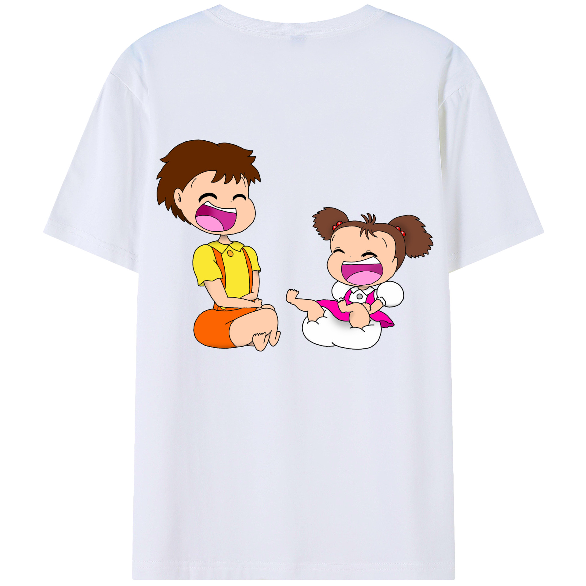 （画像用） となりのトトロ 草壁メイ 草壁サツキ My Neighbor Totoro Satsuki Kusakabe Mei Kusakabe 綿100％半袖Tシャツ（背面プリント）