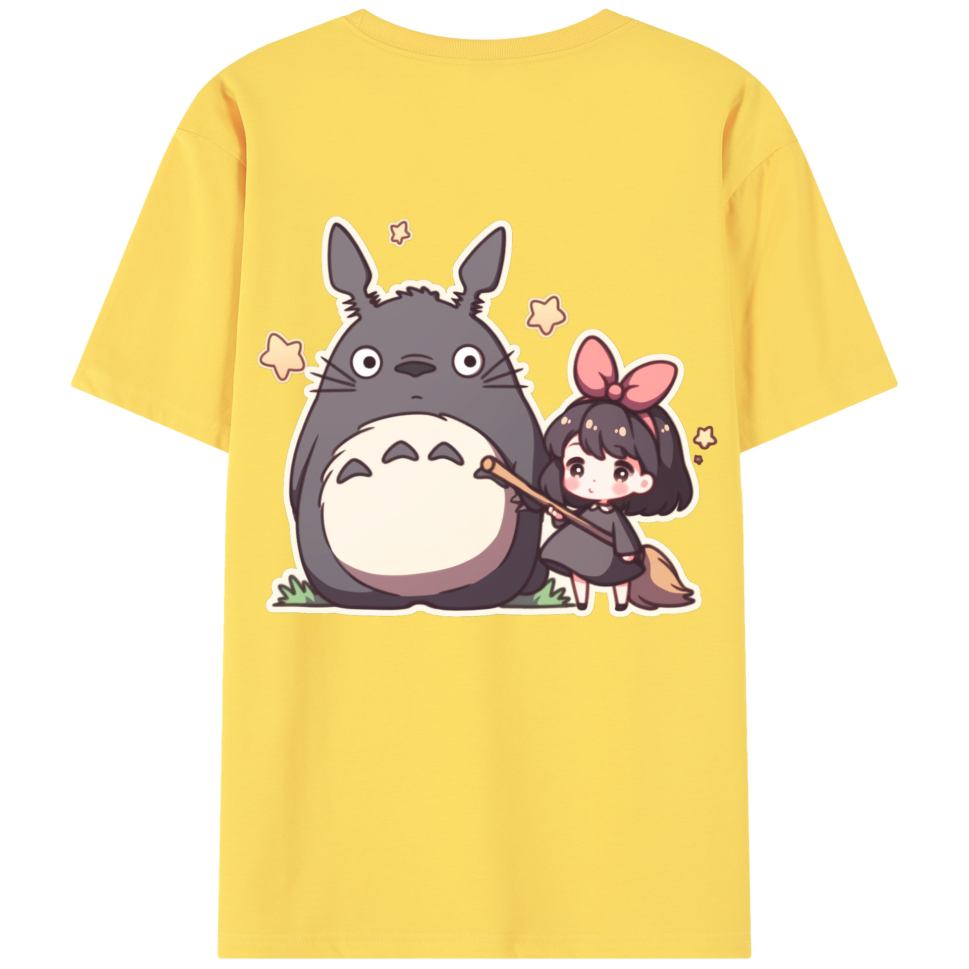 （画像用） となりのトトロ 草壁メイ 草壁サツキ My Neighbor Totoro Satsuki Kusakabe Mei Kusakabe 綿100％半袖Tシャツ（背面プリント）