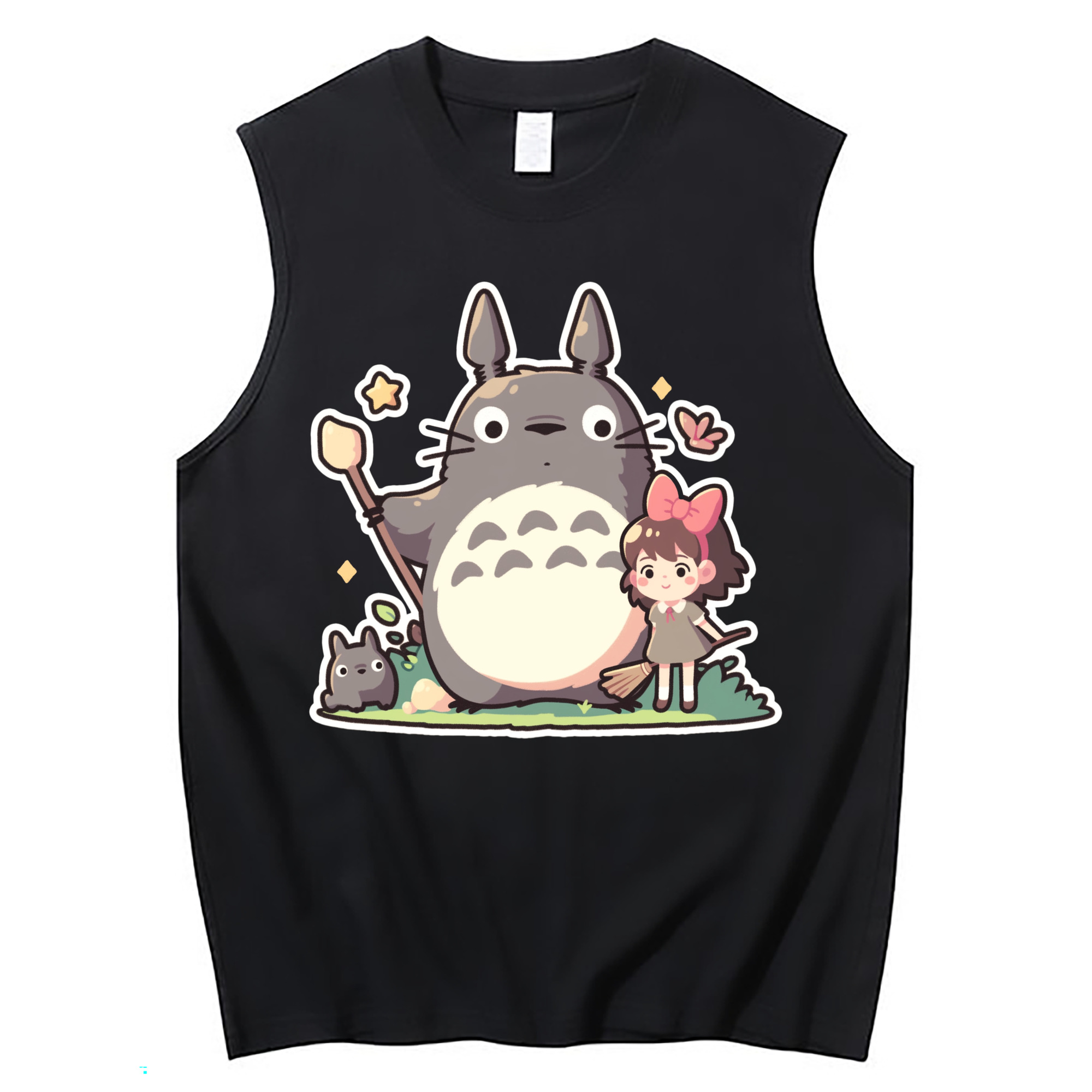 （画像用） となりのトトロ 草壁メイ 草壁サツキ My Neighbor Totoro Satsuki Kusakabe Mei Kusakabe コットン100％タンクトップ（フロントプリント）