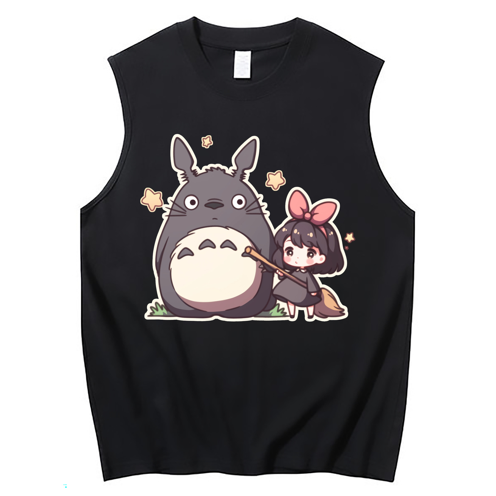 （画像用） となりのトトロ 草壁メイ 草壁サツキ My Neighbor Totoro Satsuki Kusakabe Mei Kusakabe コットン100％タンクトップ（フロントプリント）