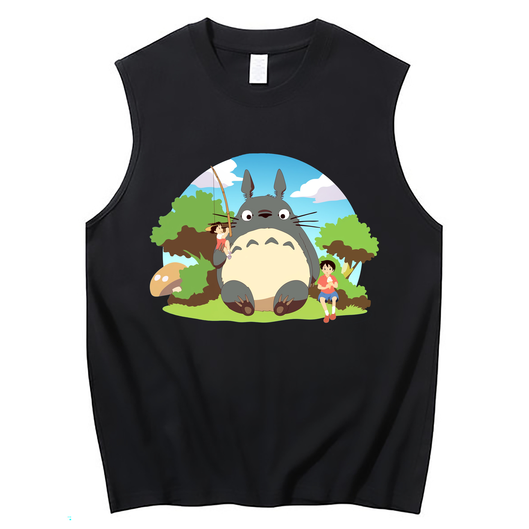 （画像用） となりのトトロ 草壁メイ 草壁サツキ My Neighbor Totoro Satsuki Kusakabe Mei Kusakabe コットン100％タンクトップ（フロントプリント）