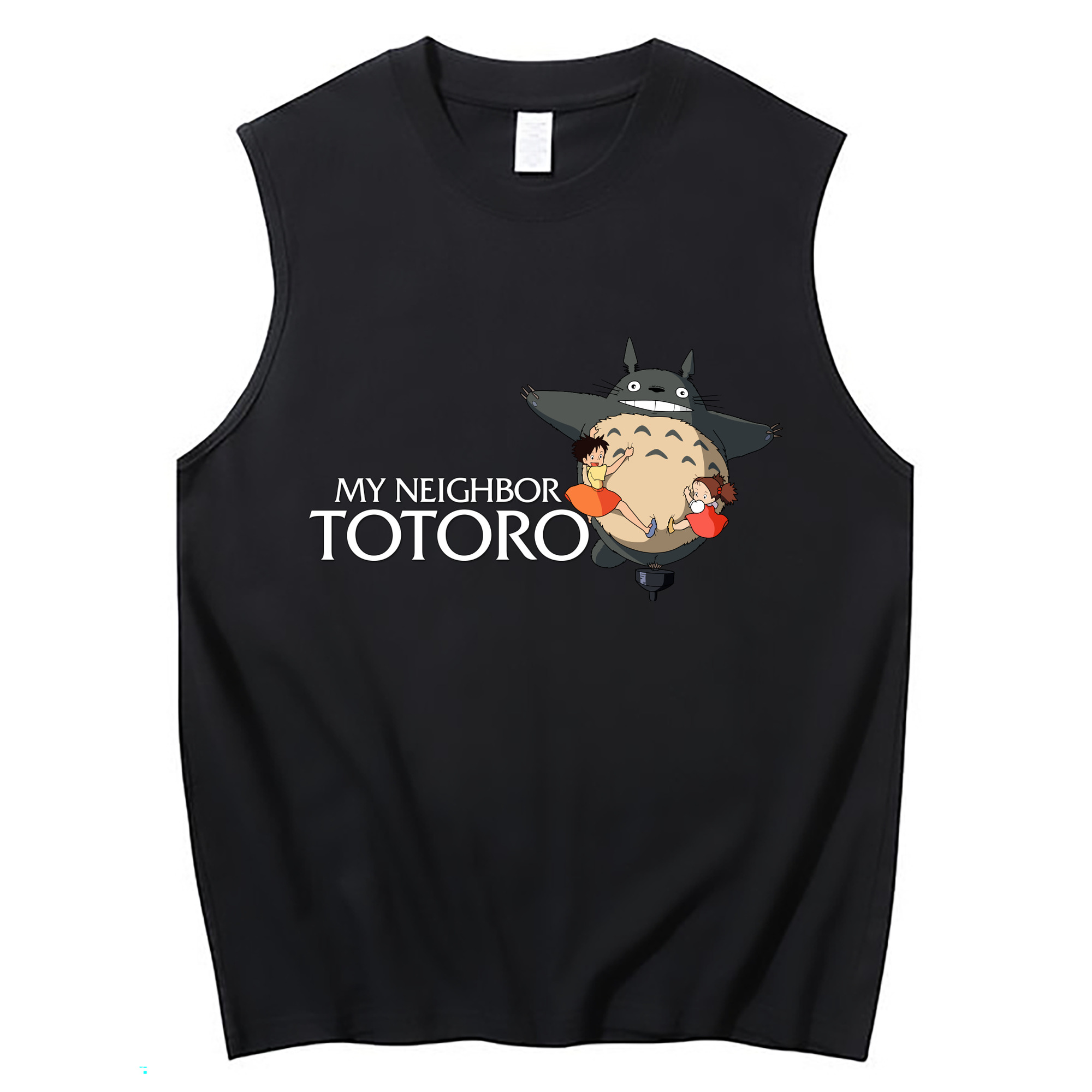 （画像用） となりのトトロ 草壁メイ 草壁サツキ My Neighbor Totoro Satsuki Kusakabe Mei Kusakabe コットン100％タンクトップ（フロントプリント）