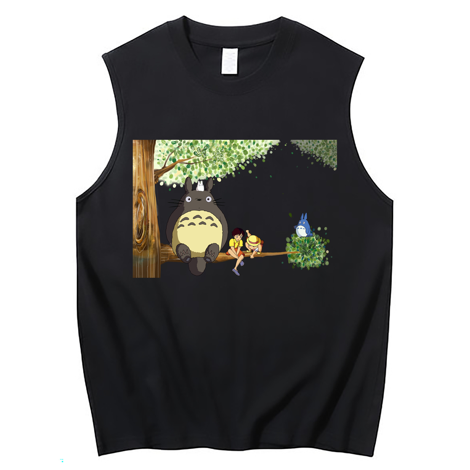（画像用） となりのトトロ 草壁メイ 草壁サツキ My Neighbor Totoro Satsuki Kusakabe Mei Kusakabe コットン100％タンクトップ（フロントプリント）
