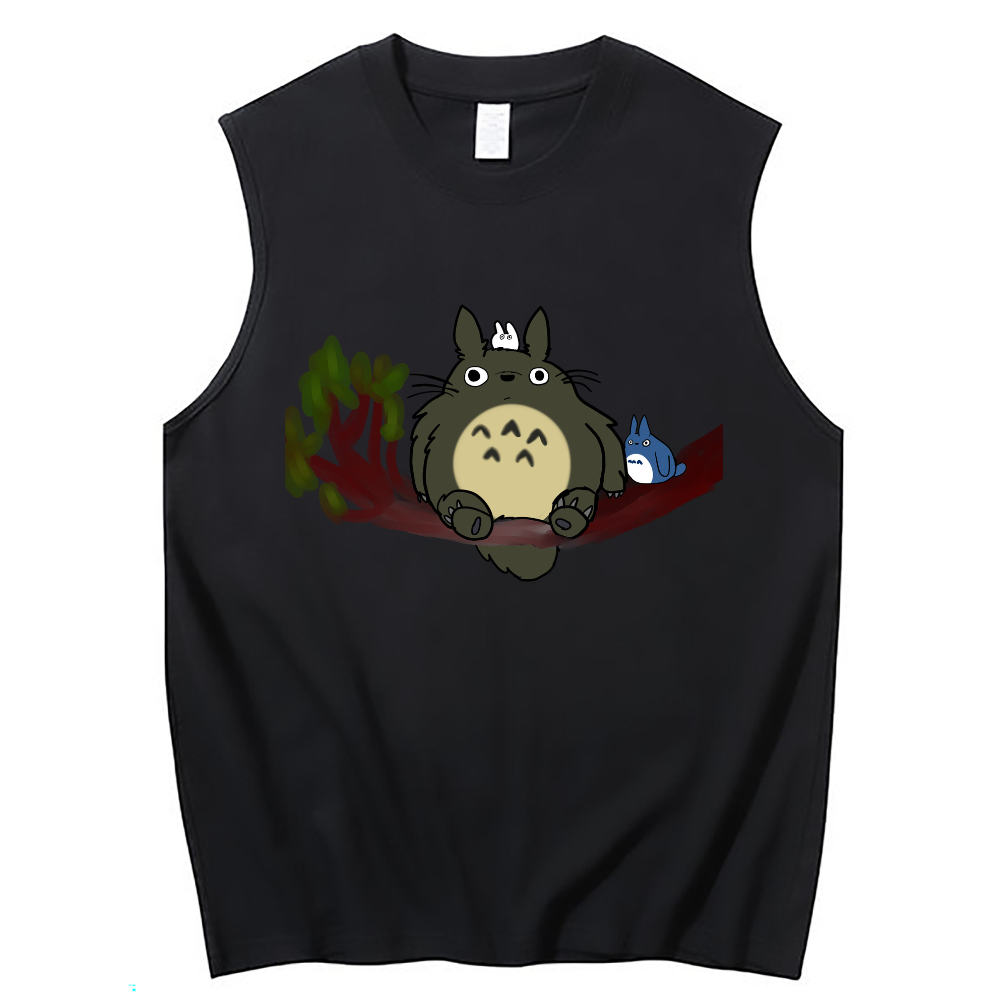 （画像用） となりのトトロ 草壁メイ 草壁サツキ My Neighbor Totoro Satsuki Kusakabe Mei Kusakabe コットン100％タンクトップ（フロントプリント）