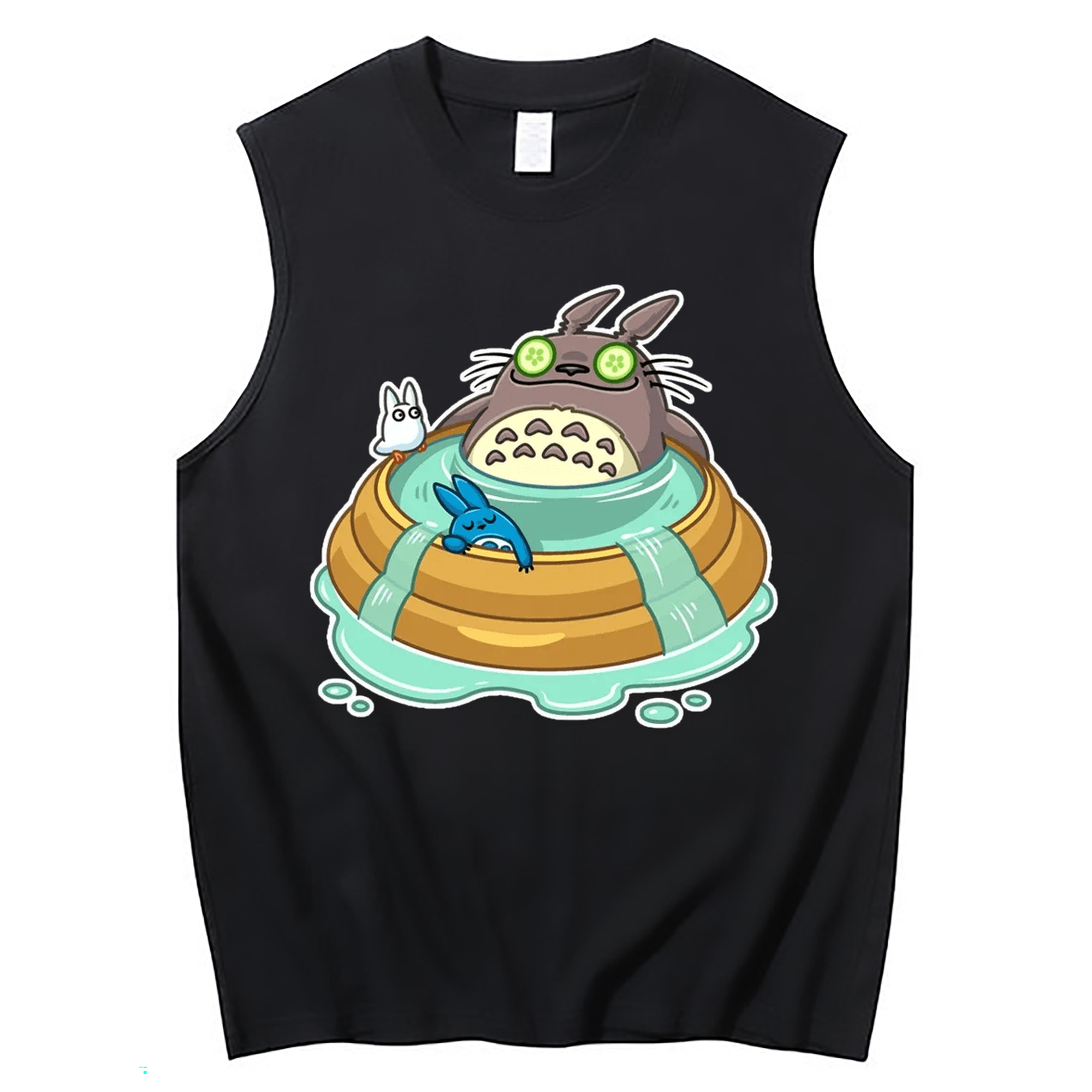（画像用） となりのトトロ 草壁メイ 草壁サツキ My Neighbor Totoro Satsuki Kusakabe Mei Kusakabe コットン100％タンクトップ（フロントプリント）