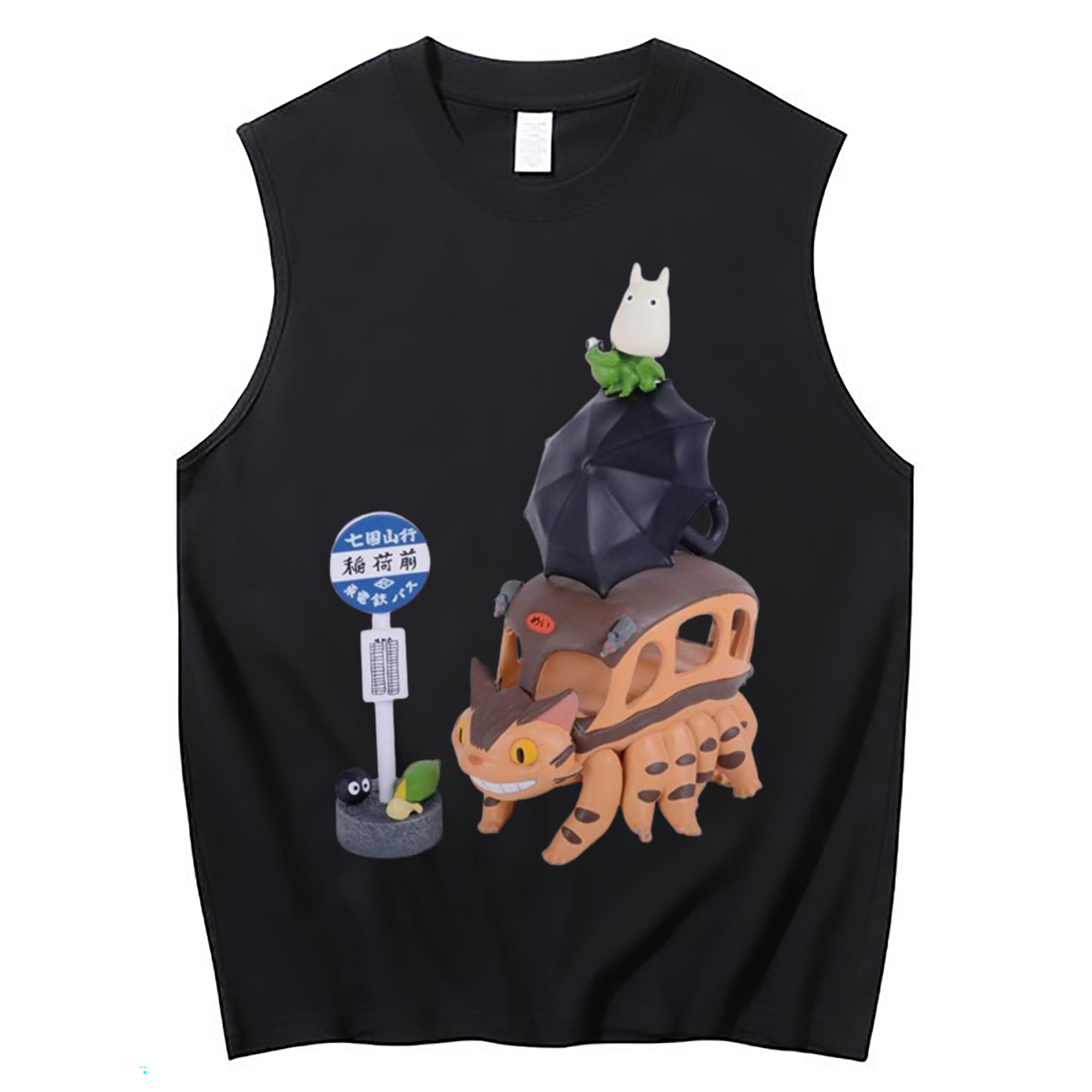 （画像用） となりのトトロ 草壁メイ 草壁サツキ My Neighbor Totoro Satsuki Kusakabe Mei Kusakabe コットン100％タンクトップ（フロントプリント）