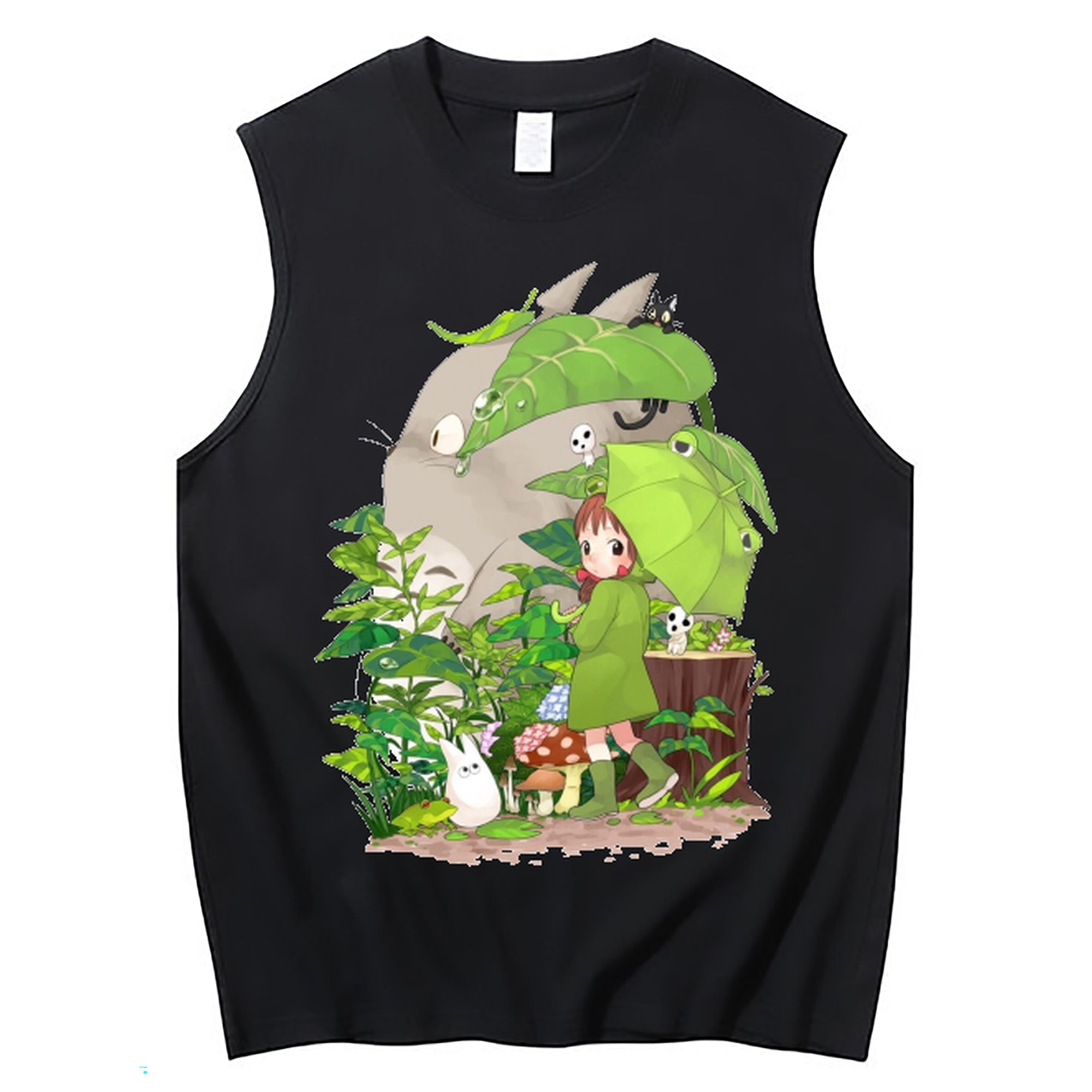 （画像用） となりのトトロ 草壁メイ 草壁サツキ My Neighbor Totoro Satsuki Kusakabe Mei Kusakabe コットン100％タンクトップ（フロントプリント）