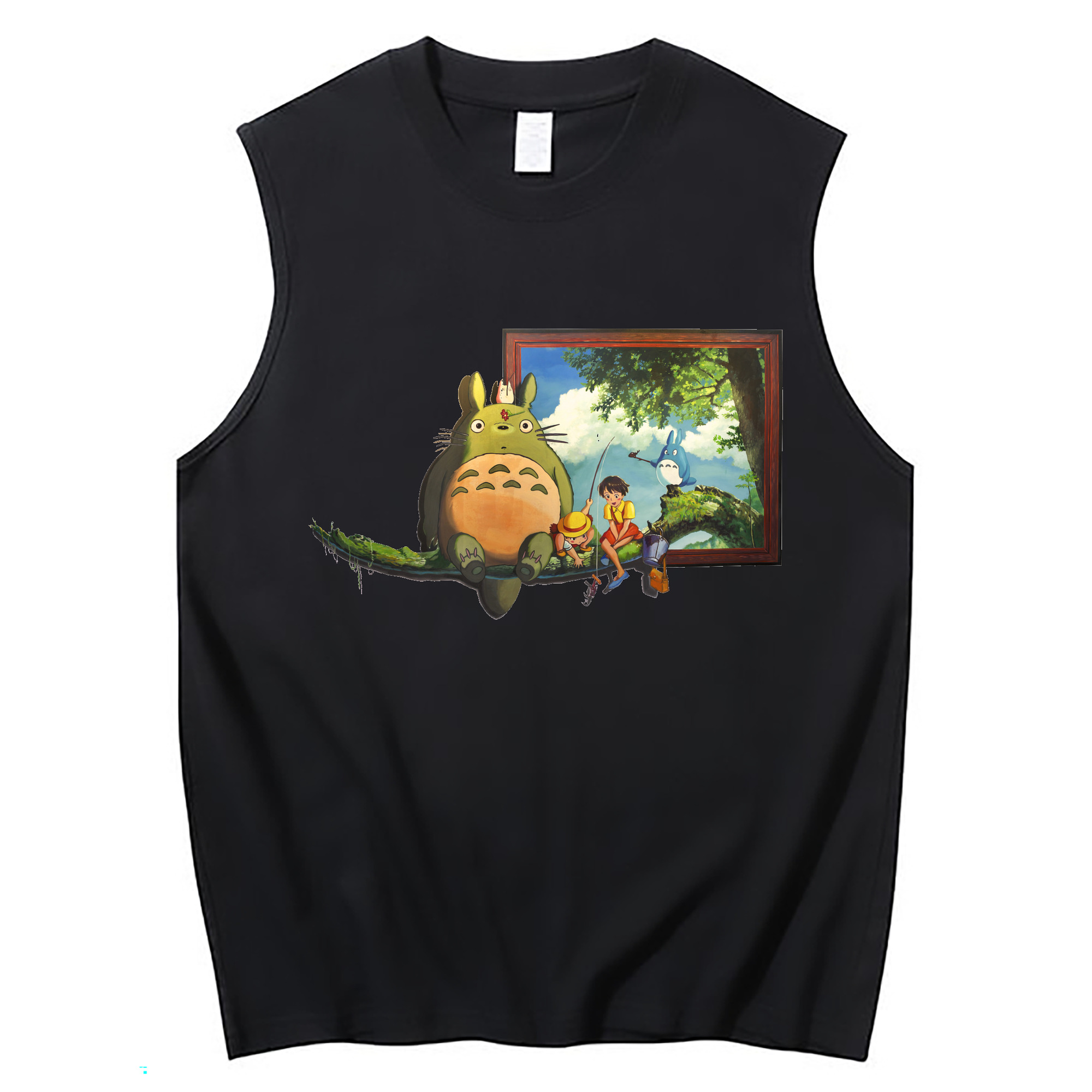 （画像用） となりのトトロ 草壁メイ 草壁サツキ My Neighbor Totoro Satsuki Kusakabe Mei Kusakabe コットン100％タンクトップ（フロントプリント）
