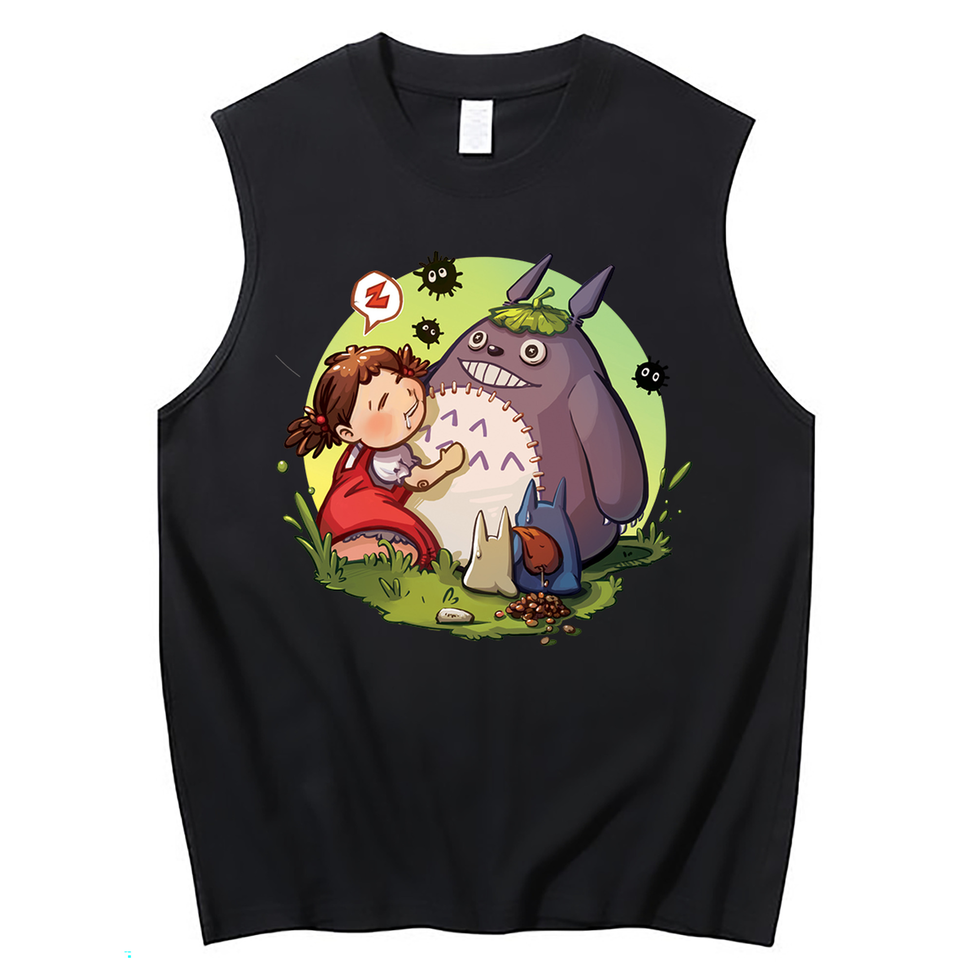 （画像用） となりのトトロ 草壁メイ 草壁サツキ My Neighbor Totoro Satsuki Kusakabe Mei Kusakabe コットン100％タンクトップ（フロントプリント）