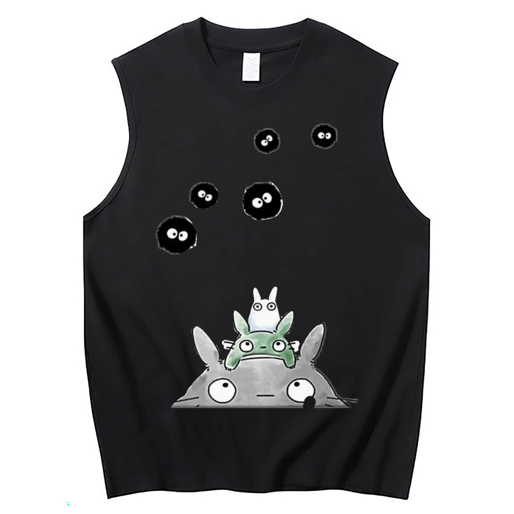 （画像用） となりのトトロ 草壁メイ 草壁サツキ My Neighbor Totoro Satsuki Kusakabe Mei Kusakabe コットン100％タンクトップ（フロントプリント）
