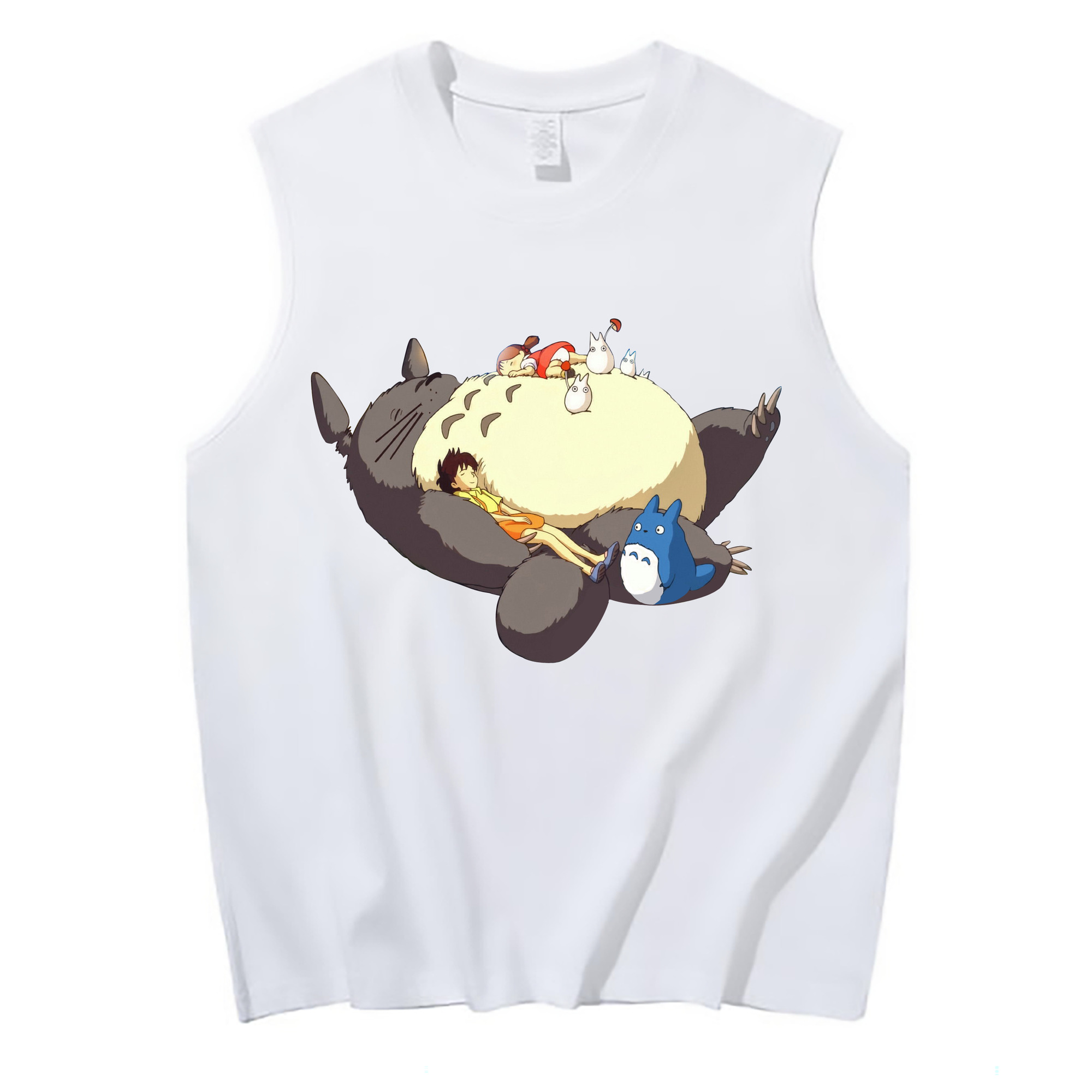 （画像用） となりのトトロ 草壁メイ 草壁サツキ My Neighbor Totoro Satsuki Kusakabe Mei Kusakabe コットン100％タンクトップ（フロントプリント）