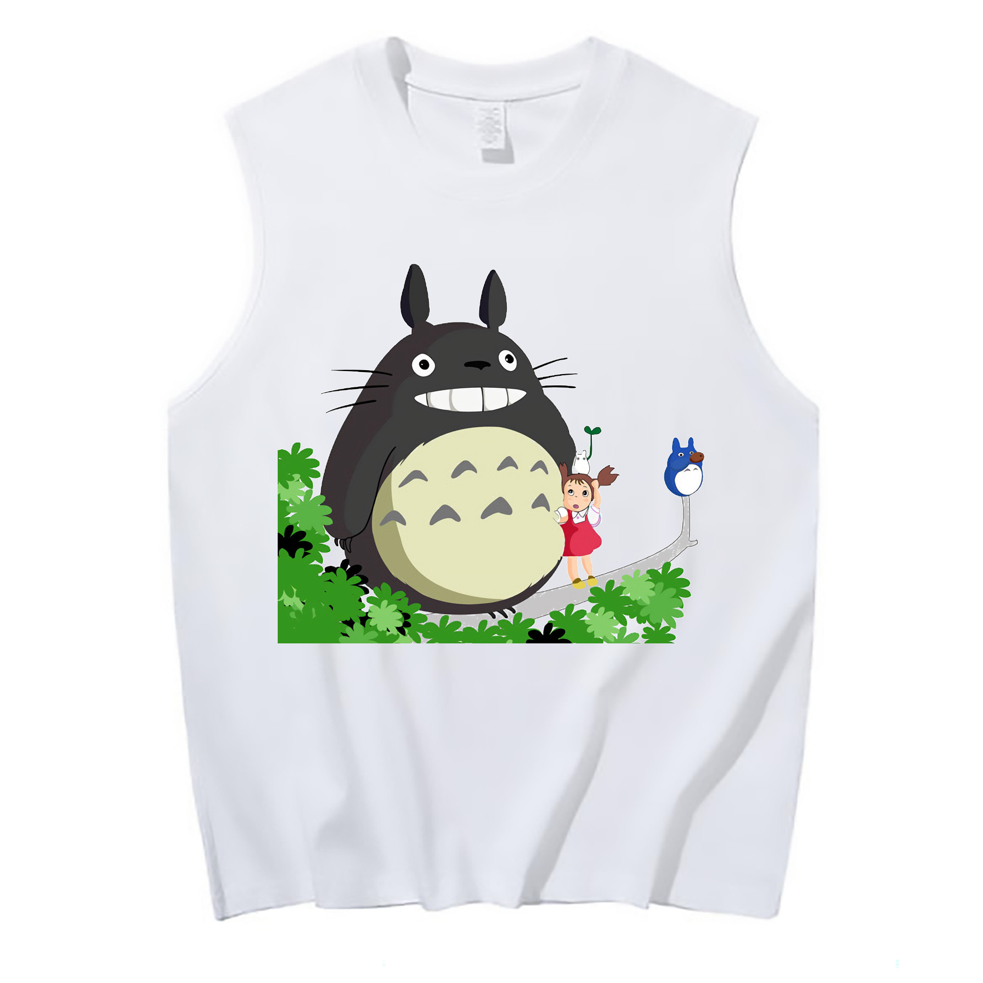 （画像用） となりのトトロ 草壁メイ 草壁サツキ My Neighbor Totoro Satsuki Kusakabe Mei Kusakabe コットン100％タンクトップ（フロントプリント）