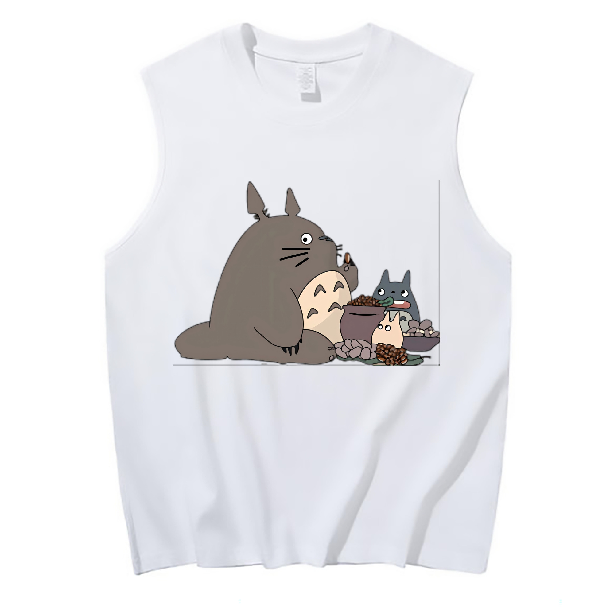 （画像用） となりのトトロ 草壁メイ 草壁サツキ My Neighbor Totoro Satsuki Kusakabe Mei Kusakabe コットン100％タンクトップ（フロントプリント）
