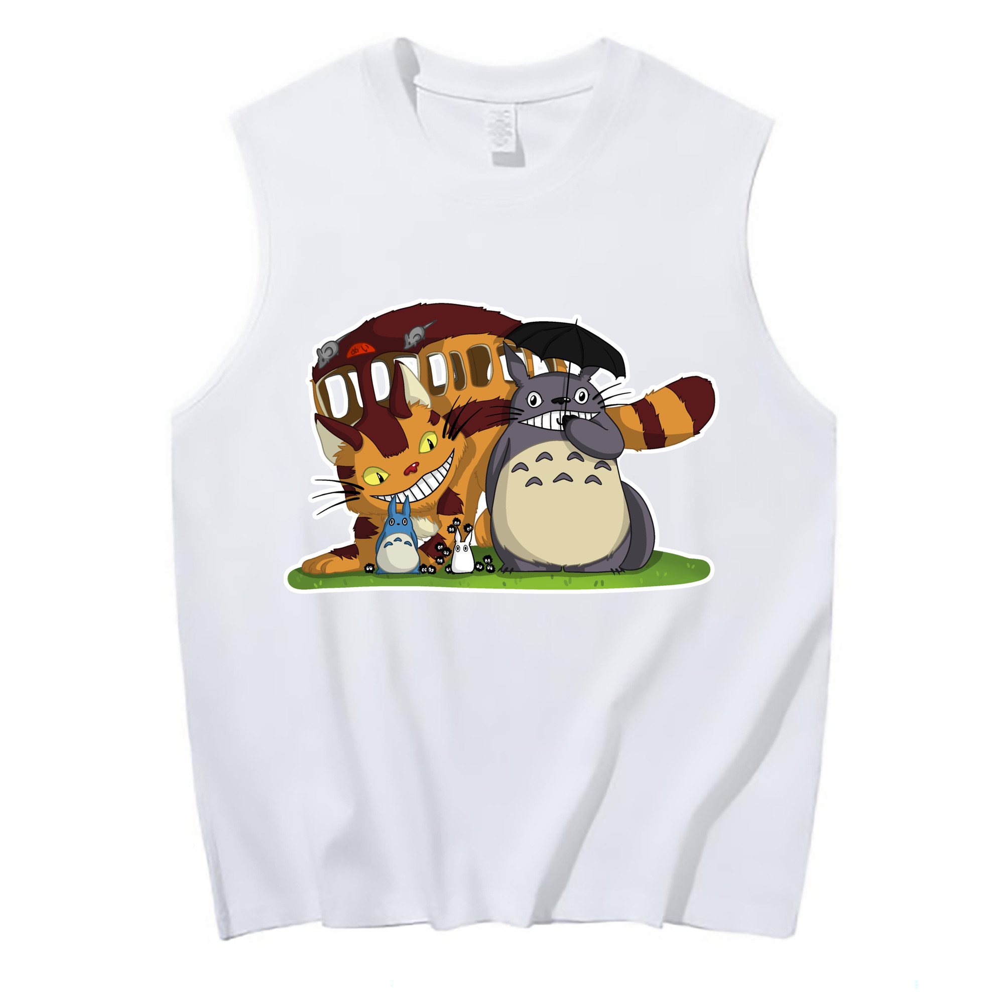 （画像用） となりのトトロ 草壁メイ 草壁サツキ My Neighbor Totoro Satsuki Kusakabe Mei Kusakabe コットン100％タンクトップ（フロントプリント）