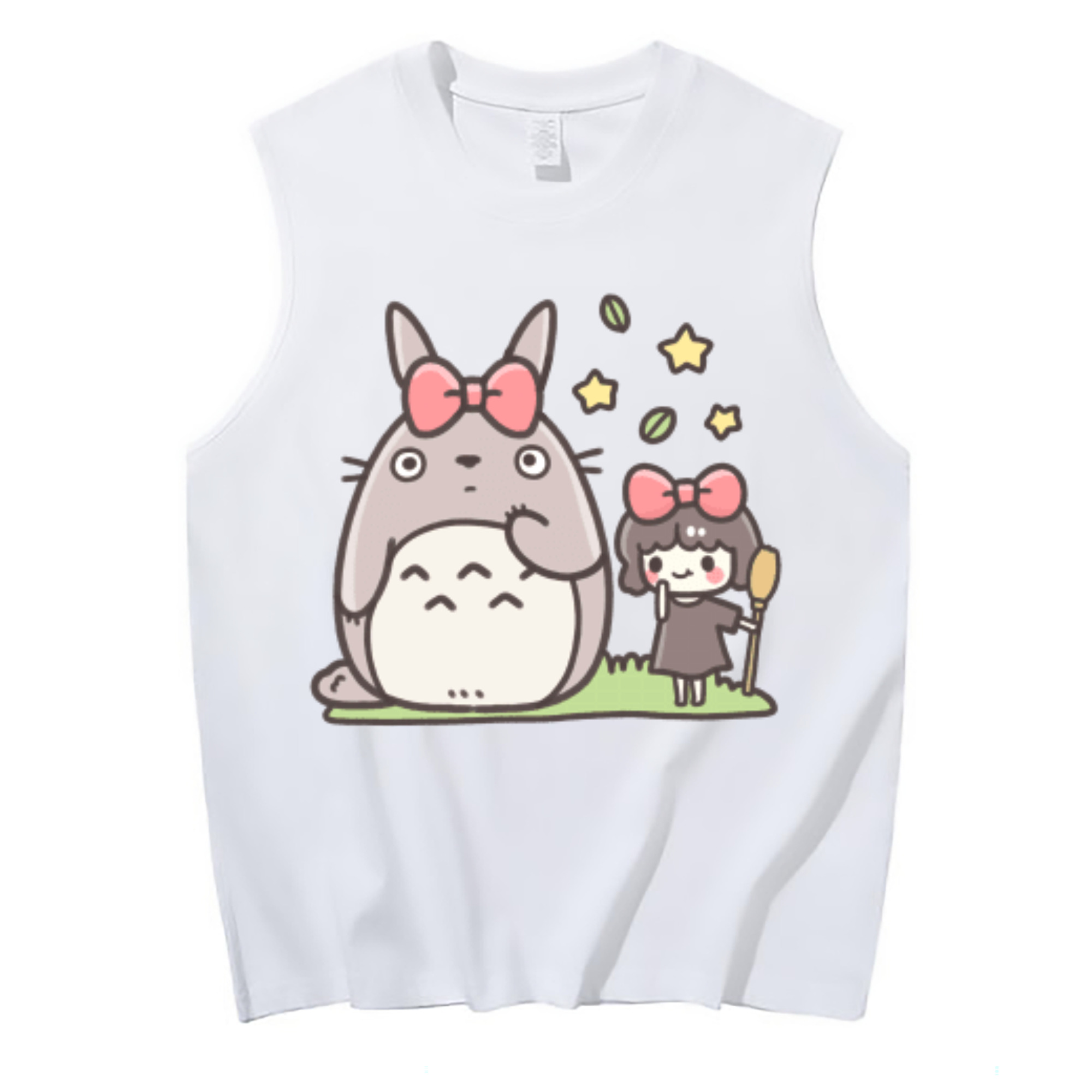 （画像用） となりのトトロ 草壁メイ 草壁サツキ My Neighbor Totoro Satsuki Kusakabe Mei Kusakabe コットン100％タンクトップ（フロントプリント）