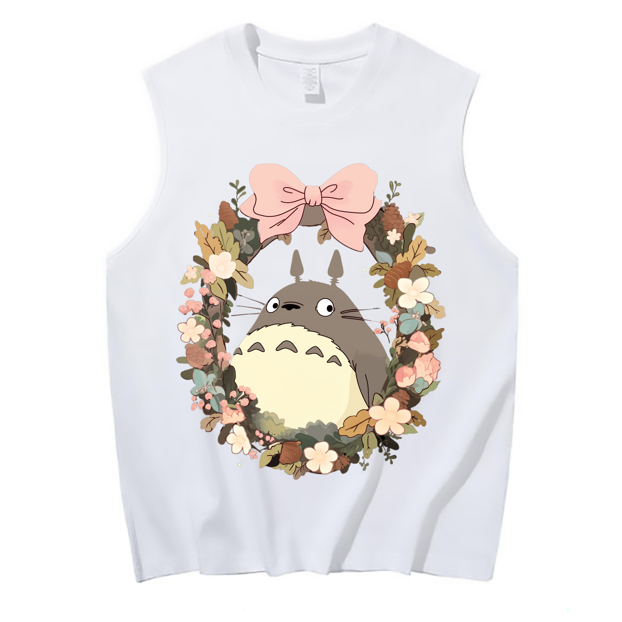 （画像用） となりのトトロ 草壁メイ 草壁サツキ My Neighbor Totoro Satsuki Kusakabe Mei Kusakabe コットン100％タンクトップ（フロントプリント）