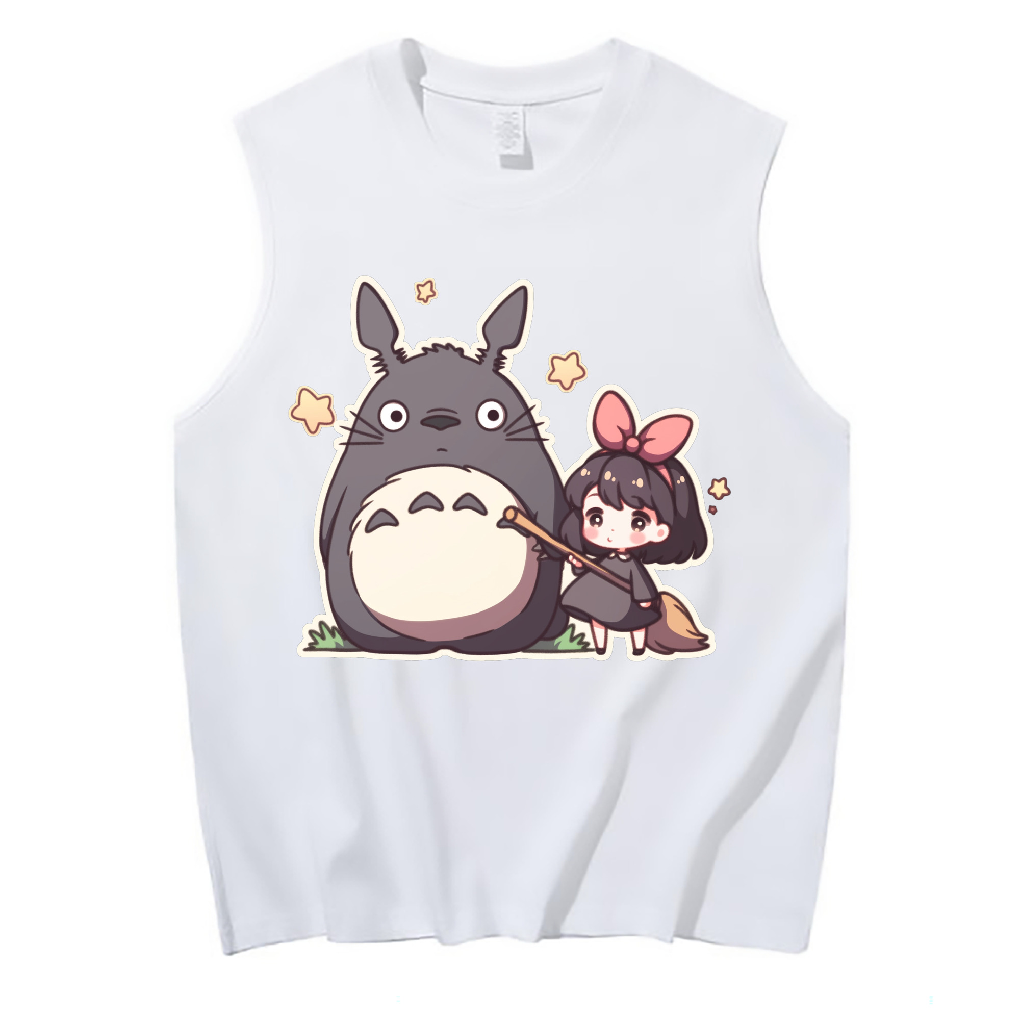 （画像用） となりのトトロ 草壁メイ 草壁サツキ My Neighbor Totoro Satsuki Kusakabe Mei Kusakabe コットン100％タンクトップ（フロントプリント）