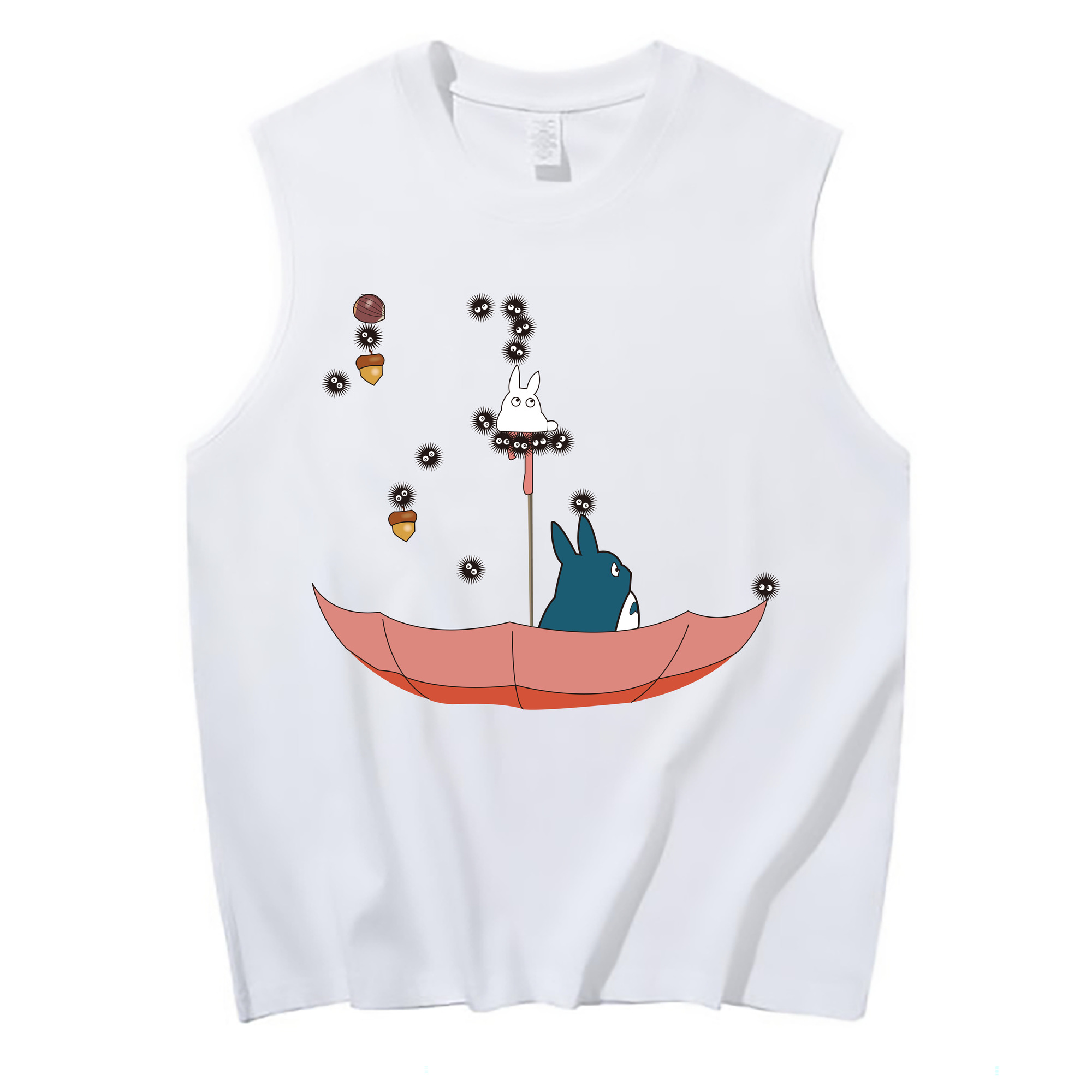（画像用） となりのトトロ 草壁メイ 草壁サツキ My Neighbor Totoro Satsuki Kusakabe Mei Kusakabe コットン100％タンクトップ（フロントプリント）
