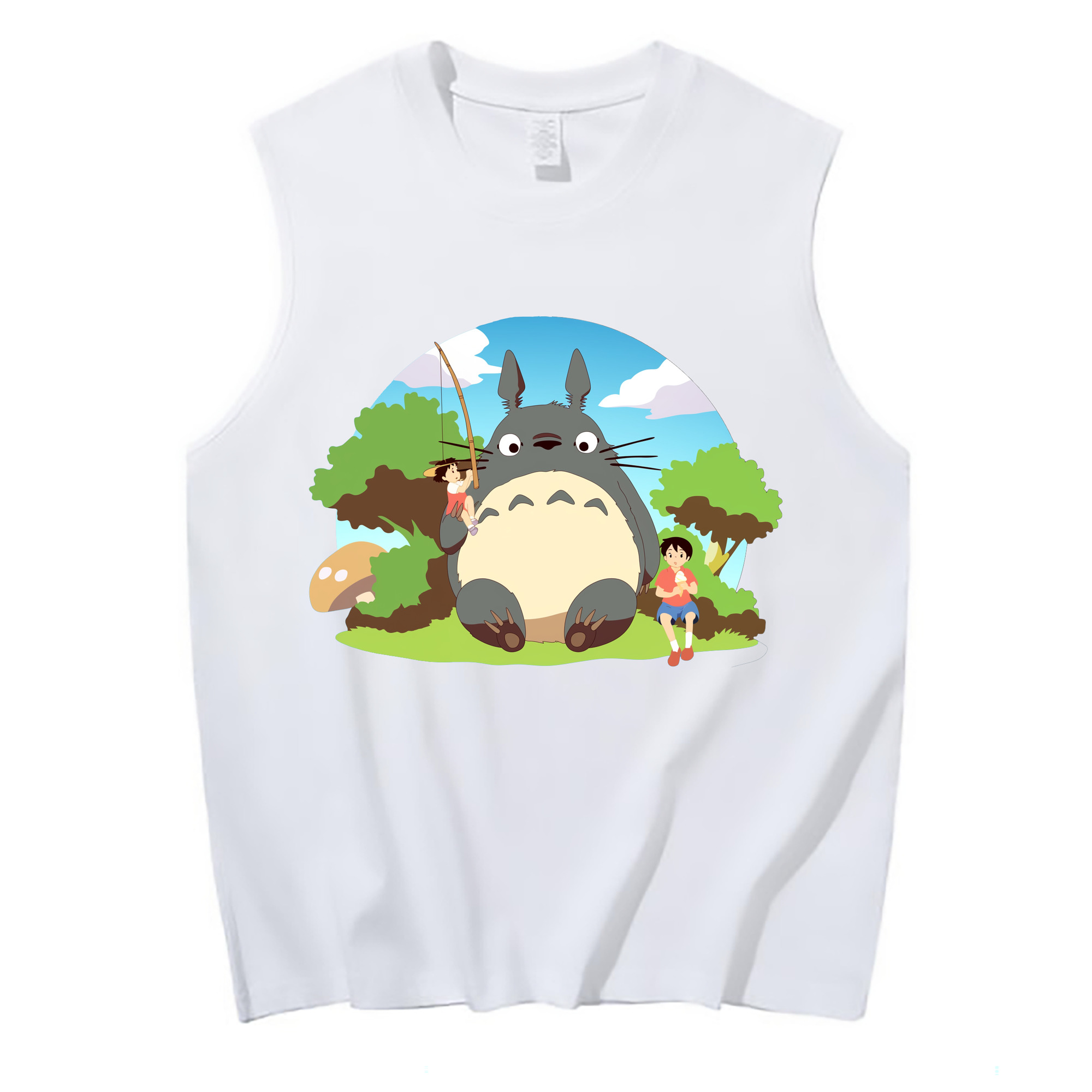 （画像用） となりのトトロ 草壁メイ 草壁サツキ My Neighbor Totoro Satsuki Kusakabe Mei Kusakabe コットン100％タンクトップ（フロントプリント）