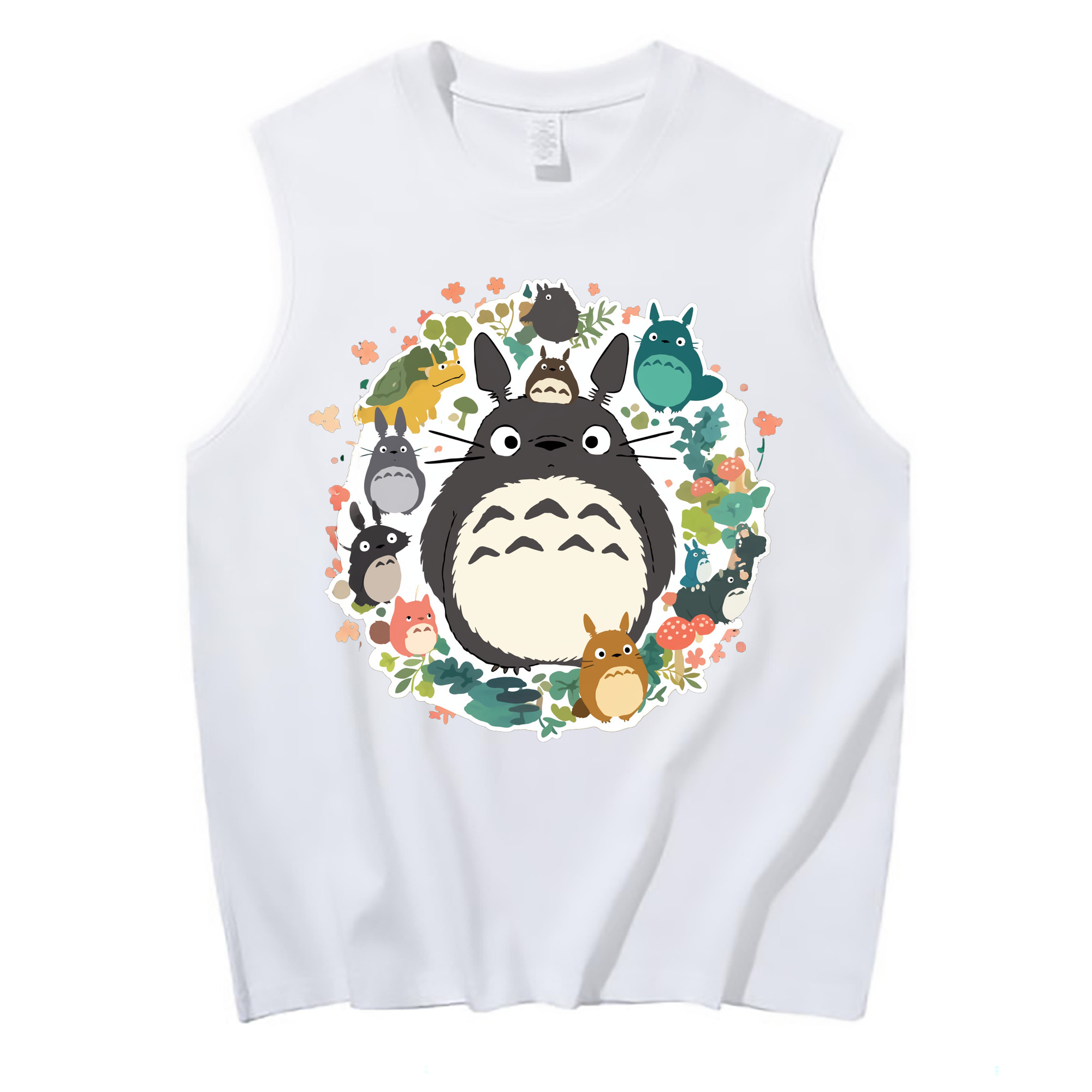 （画像用） となりのトトロ 草壁メイ 草壁サツキ My Neighbor Totoro Satsuki Kusakabe Mei Kusakabe コットン100％タンクトップ（フロントプリント）