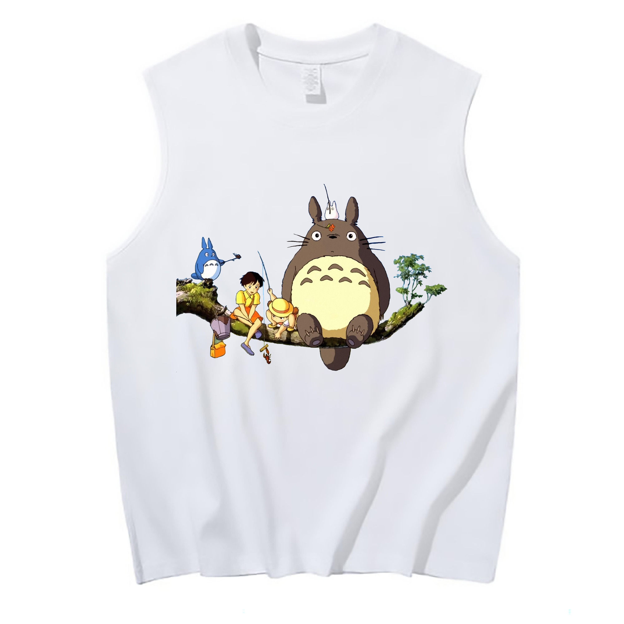 （画像用） となりのトトロ 草壁メイ 草壁サツキ My Neighbor Totoro Satsuki Kusakabe Mei Kusakabe コットン100％タンクトップ（フロントプリント）