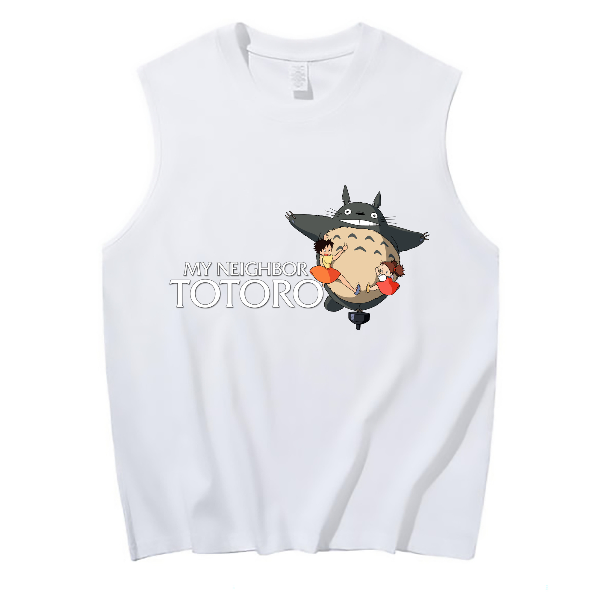 （画像用） となりのトトロ 草壁メイ 草壁サツキ My Neighbor Totoro Satsuki Kusakabe Mei Kusakabe コットン100％タンクトップ（フロントプリント）