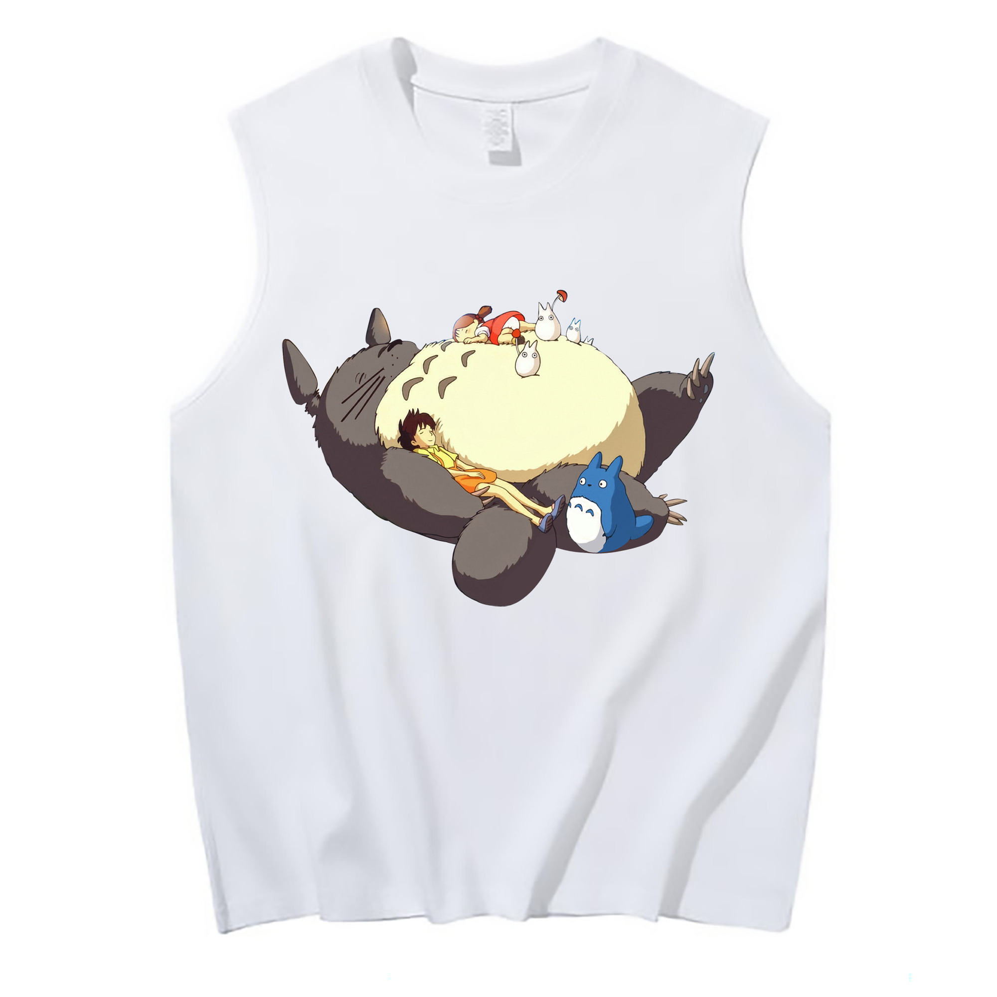 （画像用） となりのトトロ 草壁メイ 草壁サツキ My Neighbor Totoro Satsuki Kusakabe Mei Kusakabe コットン100％タンクトップ（フロントプリント）