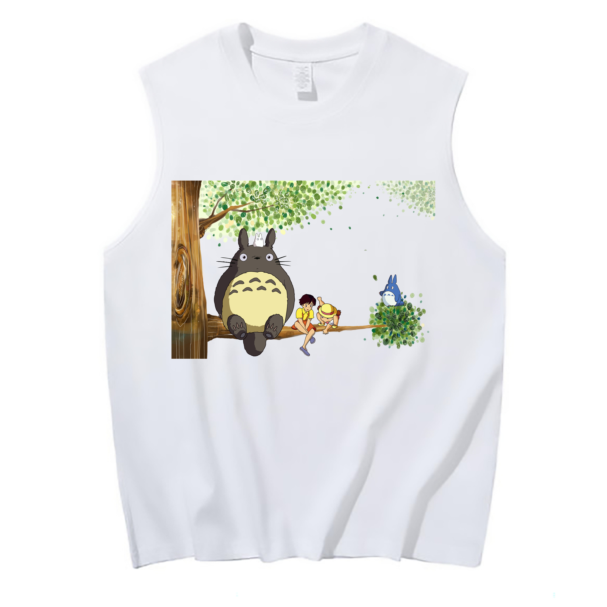 （画像用） となりのトトロ 草壁メイ 草壁サツキ My Neighbor Totoro Satsuki Kusakabe Mei Kusakabe コットン100％タンクトップ（フロントプリント）