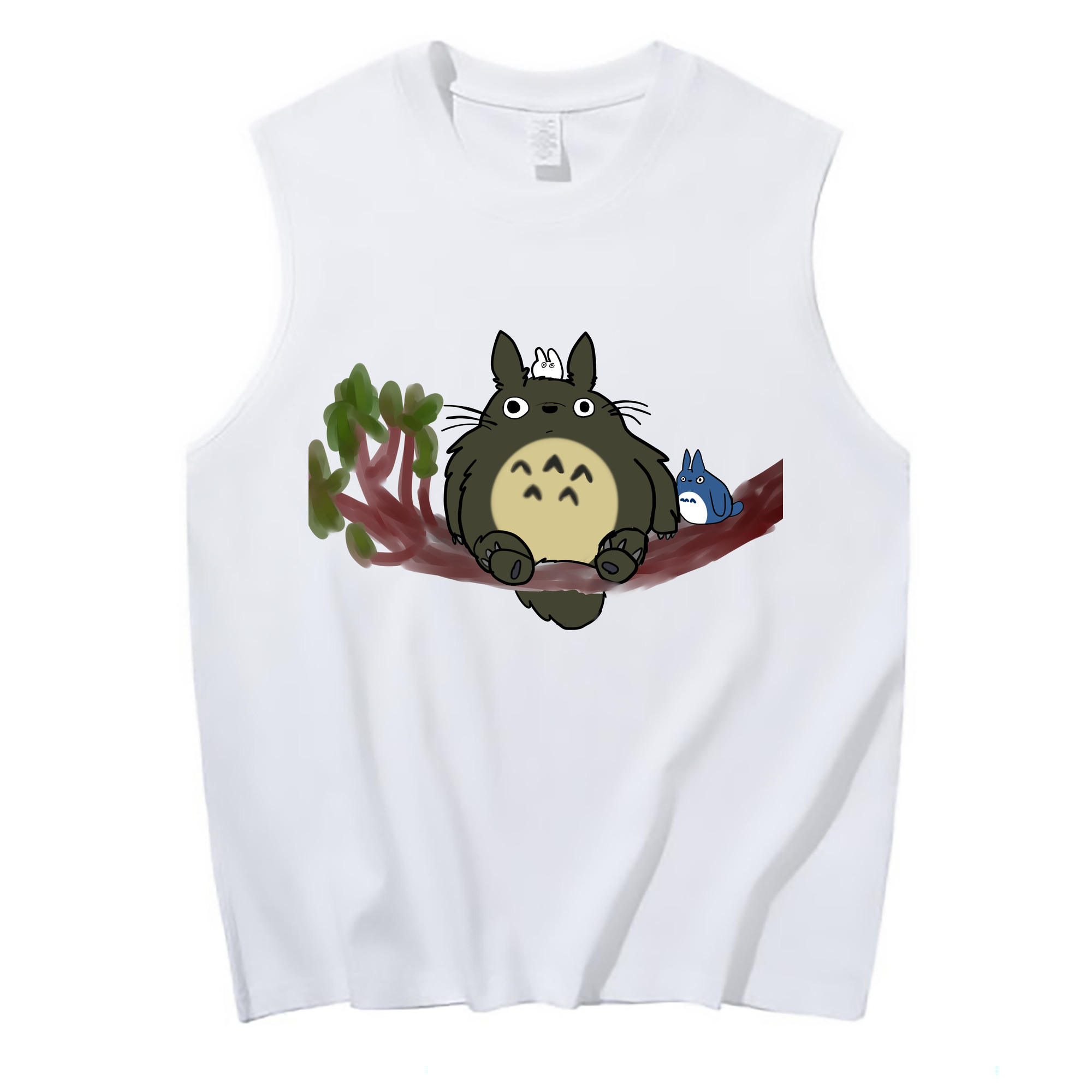 （画像用） となりのトトロ 草壁メイ 草壁サツキ My Neighbor Totoro Satsuki Kusakabe Mei Kusakabe コットン100％タンクトップ（フロントプリント）