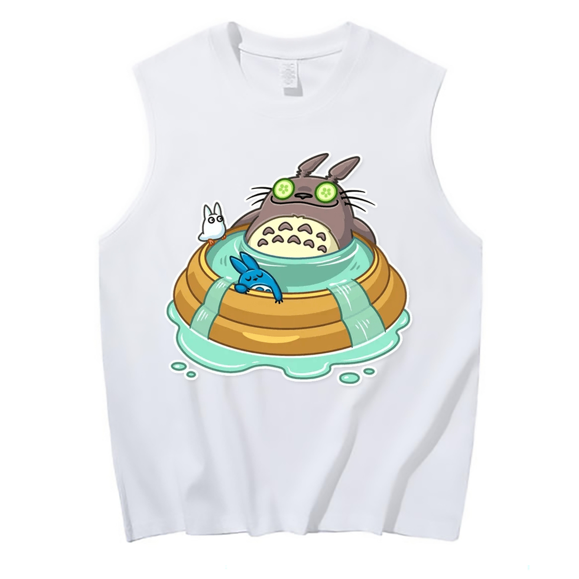 （画像用） となりのトトロ 草壁メイ 草壁サツキ My Neighbor Totoro Satsuki Kusakabe Mei Kusakabe コットン100％タンクトップ（フロントプリント）