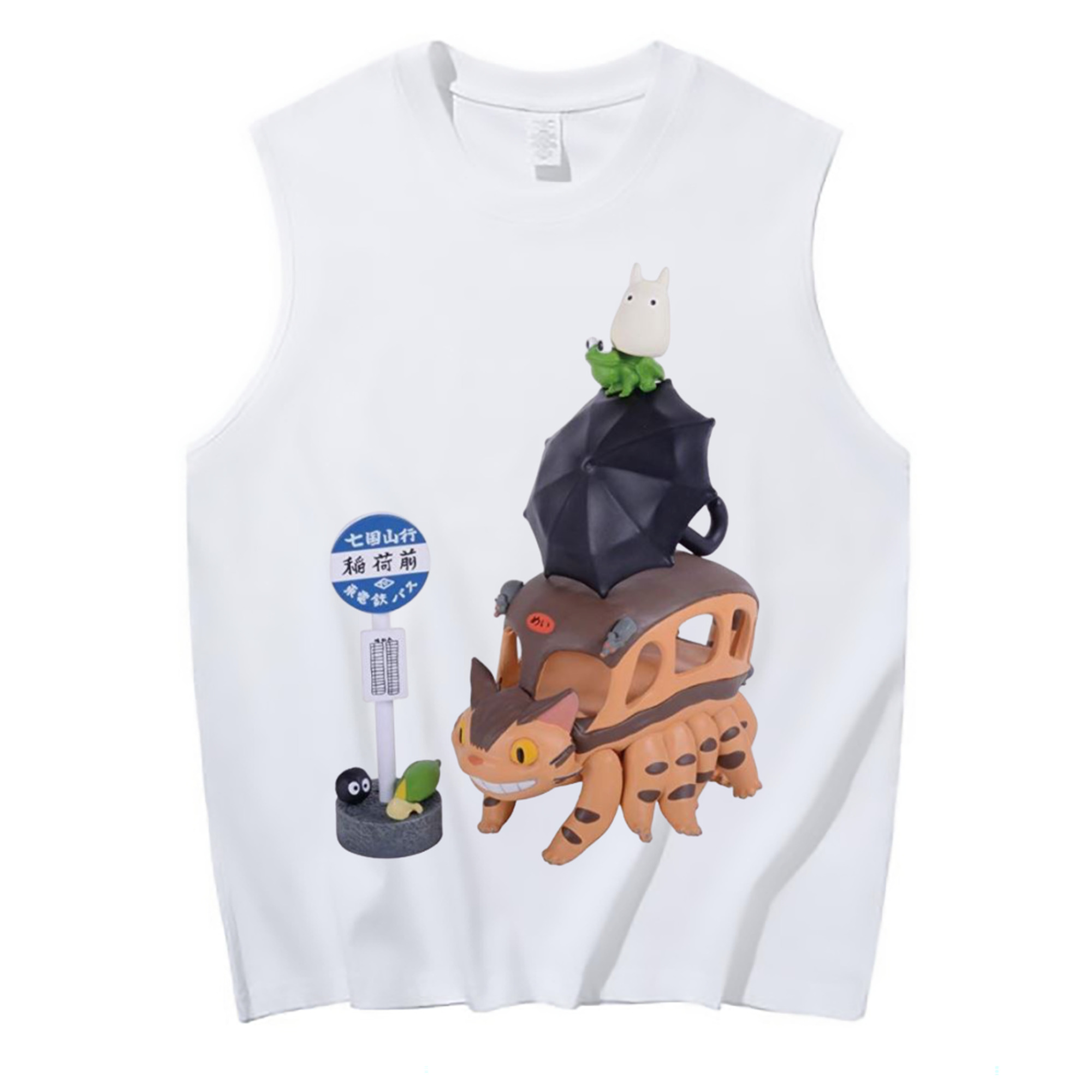 （画像用） となりのトトロ 草壁メイ 草壁サツキ My Neighbor Totoro Satsuki Kusakabe Mei Kusakabe コットン100％タンクトップ（フロントプリント）