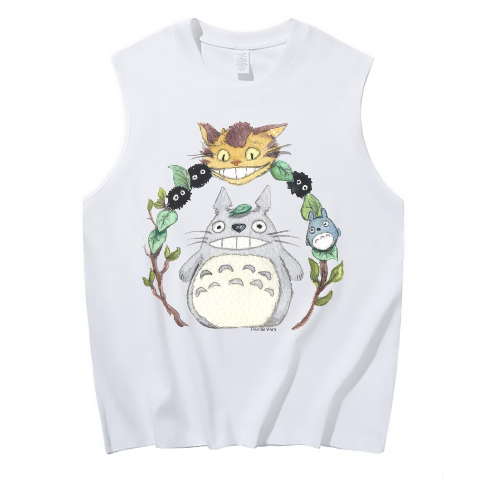 （画像用） となりのトトロ 草壁メイ 草壁サツキ My Neighbor Totoro Satsuki Kusakabe Mei Kusakabe コットン100％タンクトップ（フロントプリント）