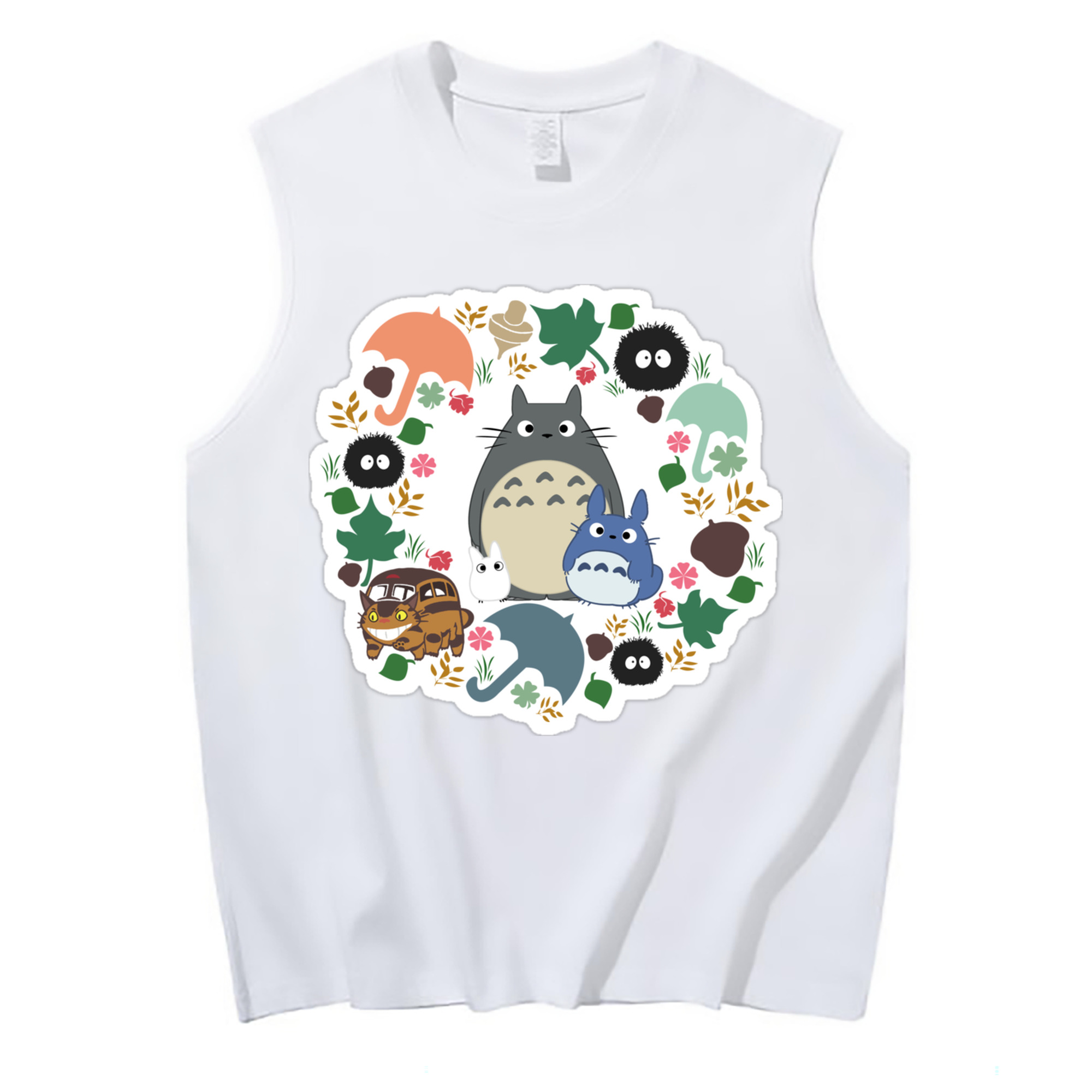 （画像用） となりのトトロ 草壁メイ 草壁サツキ My Neighbor Totoro Satsuki Kusakabe Mei Kusakabe コットン100％タンクトップ（フロントプリント）