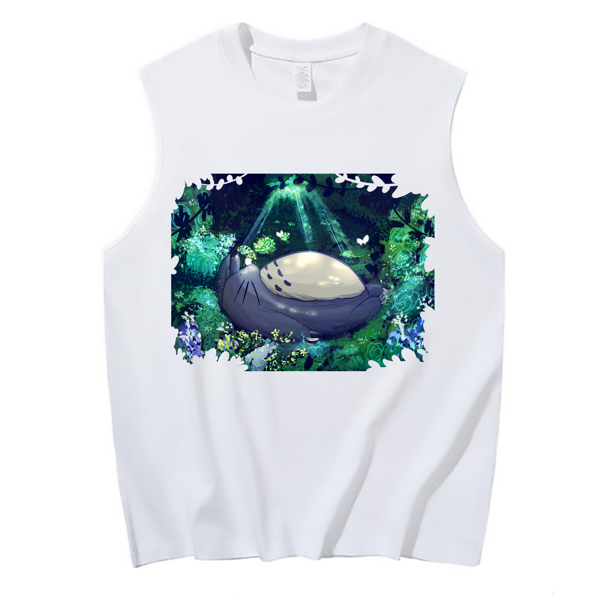 （画像用） となりのトトロ 草壁メイ 草壁サツキ My Neighbor Totoro Satsuki Kusakabe Mei Kusakabe コットン100％タンクトップ（フロントプリント）