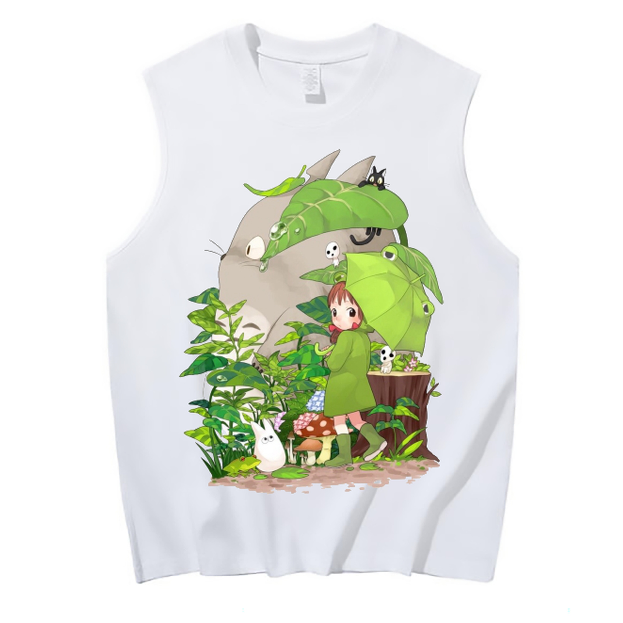 （画像用） となりのトトロ 草壁メイ 草壁サツキ My Neighbor Totoro Satsuki Kusakabe Mei Kusakabe コットン100％タンクトップ（フロントプリント）