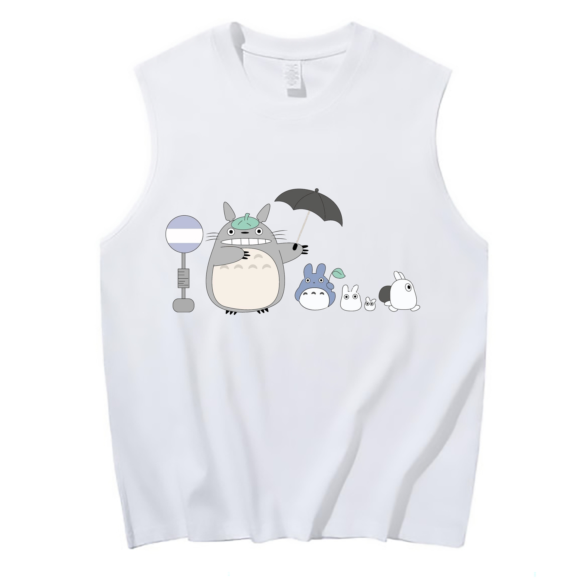 （画像用） となりのトトロ 草壁メイ 草壁サツキ My Neighbor Totoro Satsuki Kusakabe Mei Kusakabe コットン100％タンクトップ（フロントプリント）